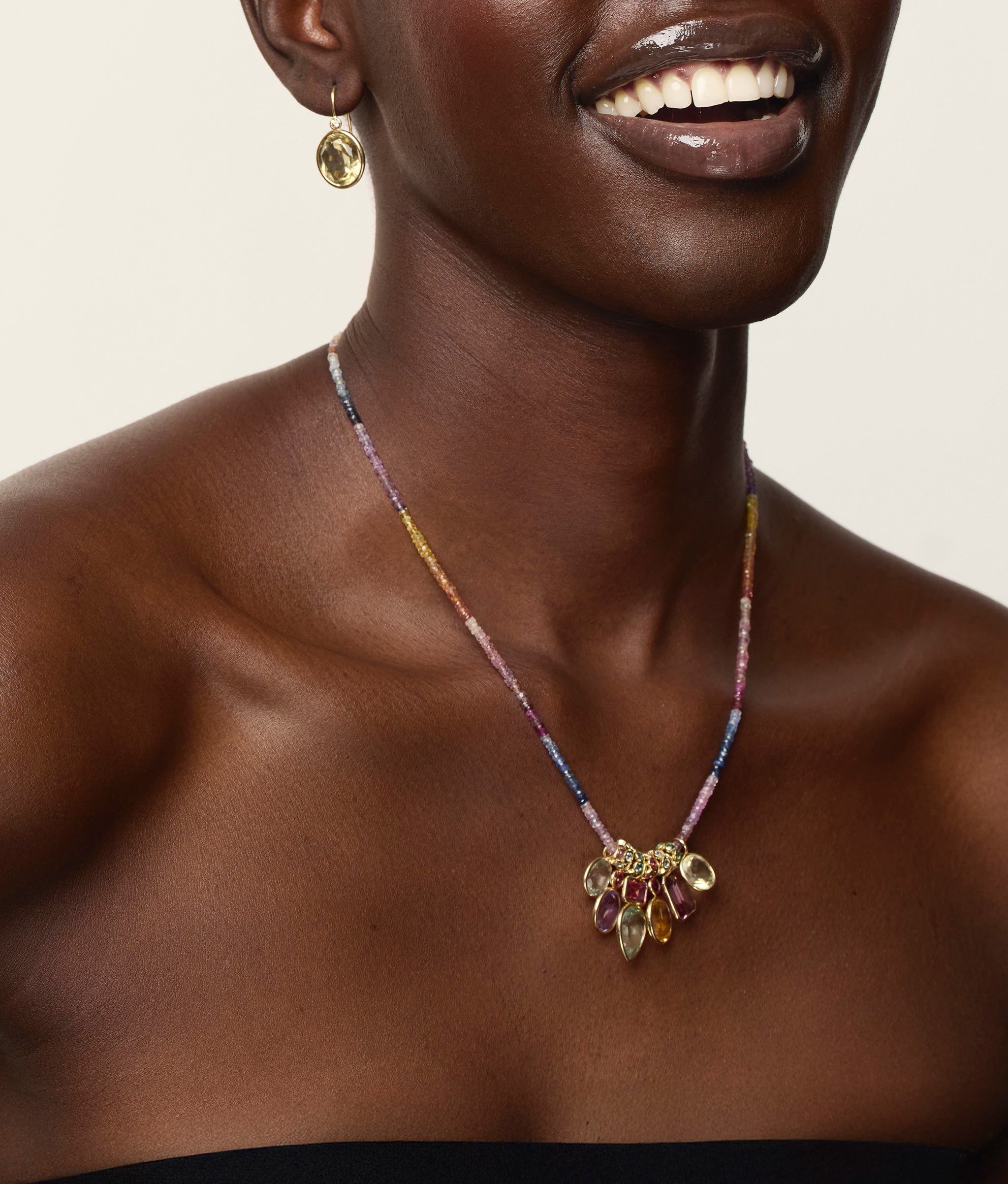 14k Gold Spacer in Pink Topaz