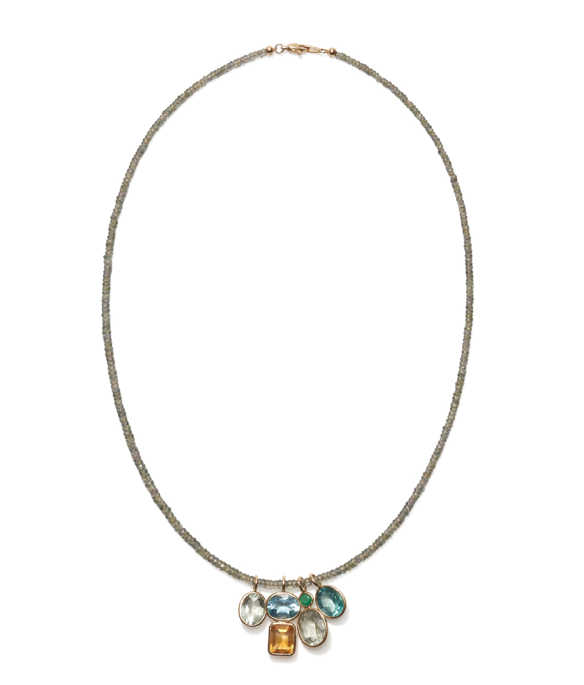 Fine Mood Charm Necklace in Green Sapphire
