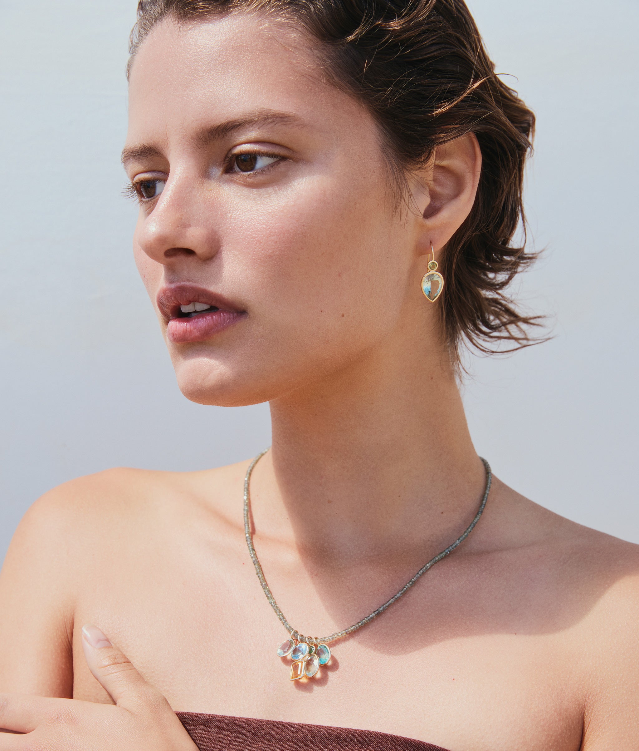 Fine Mood Charm Necklace in Green Sapphire