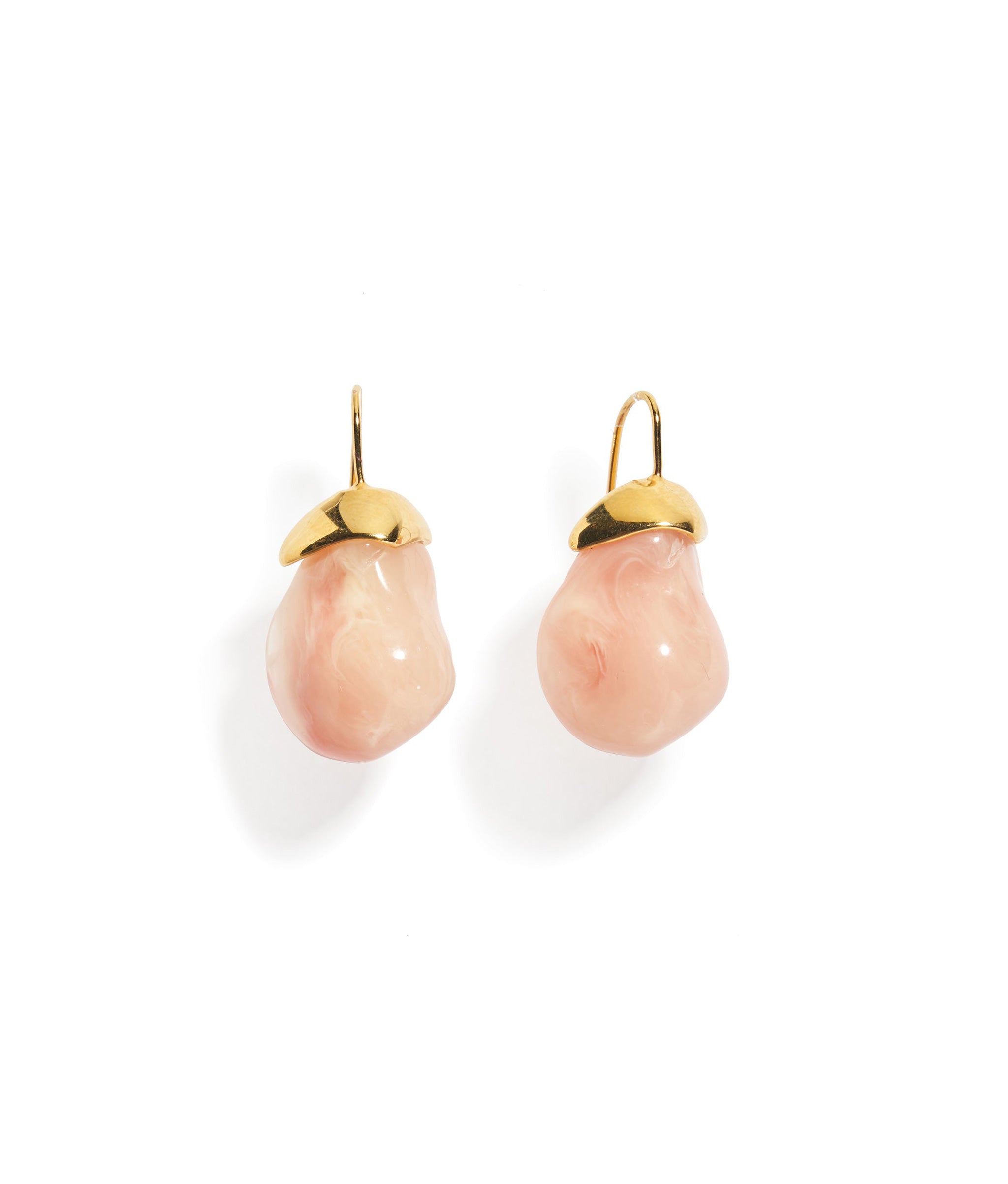 Baroque Earrings in Pink Marble