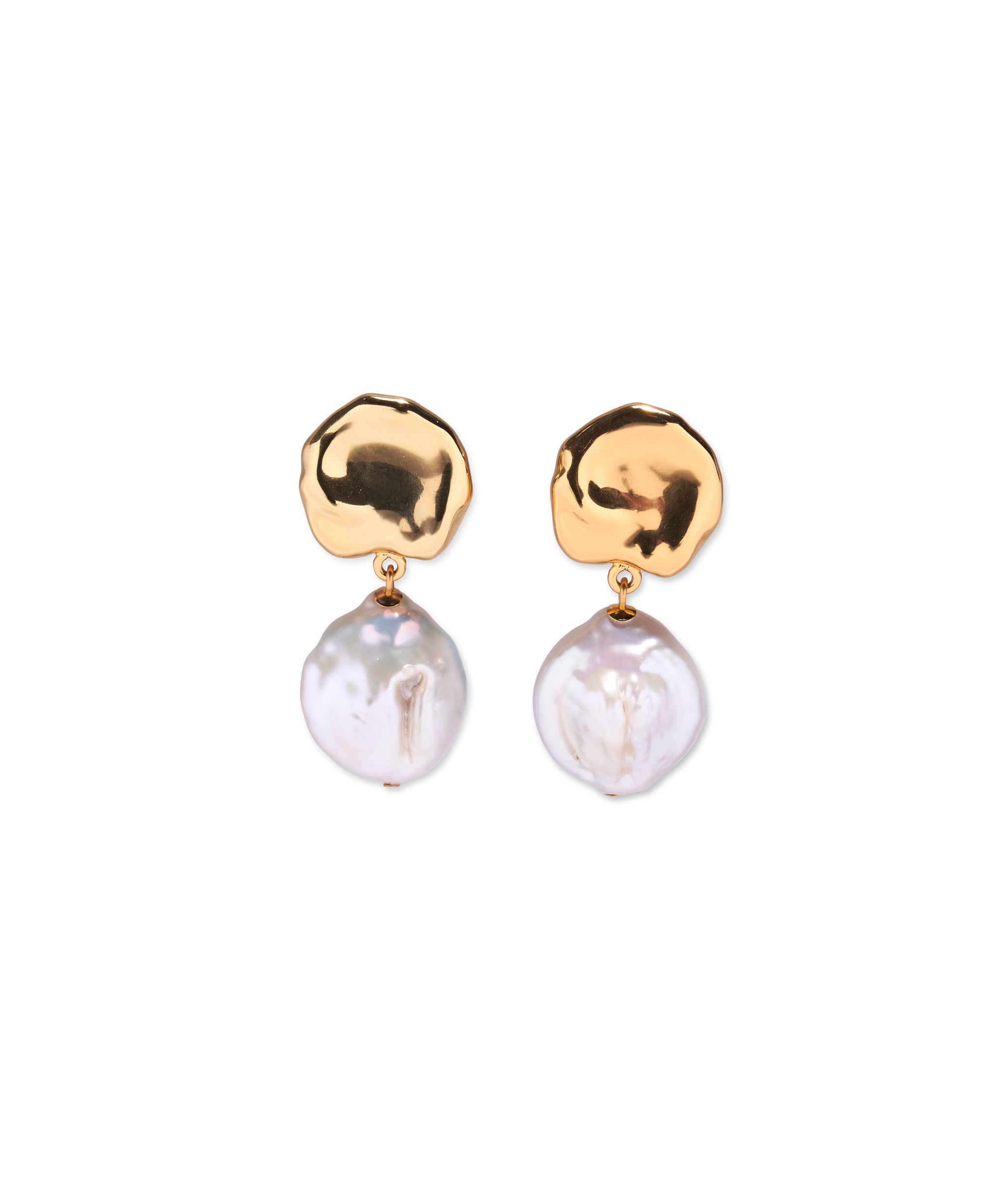 Coin Reflection Earrings in Gold