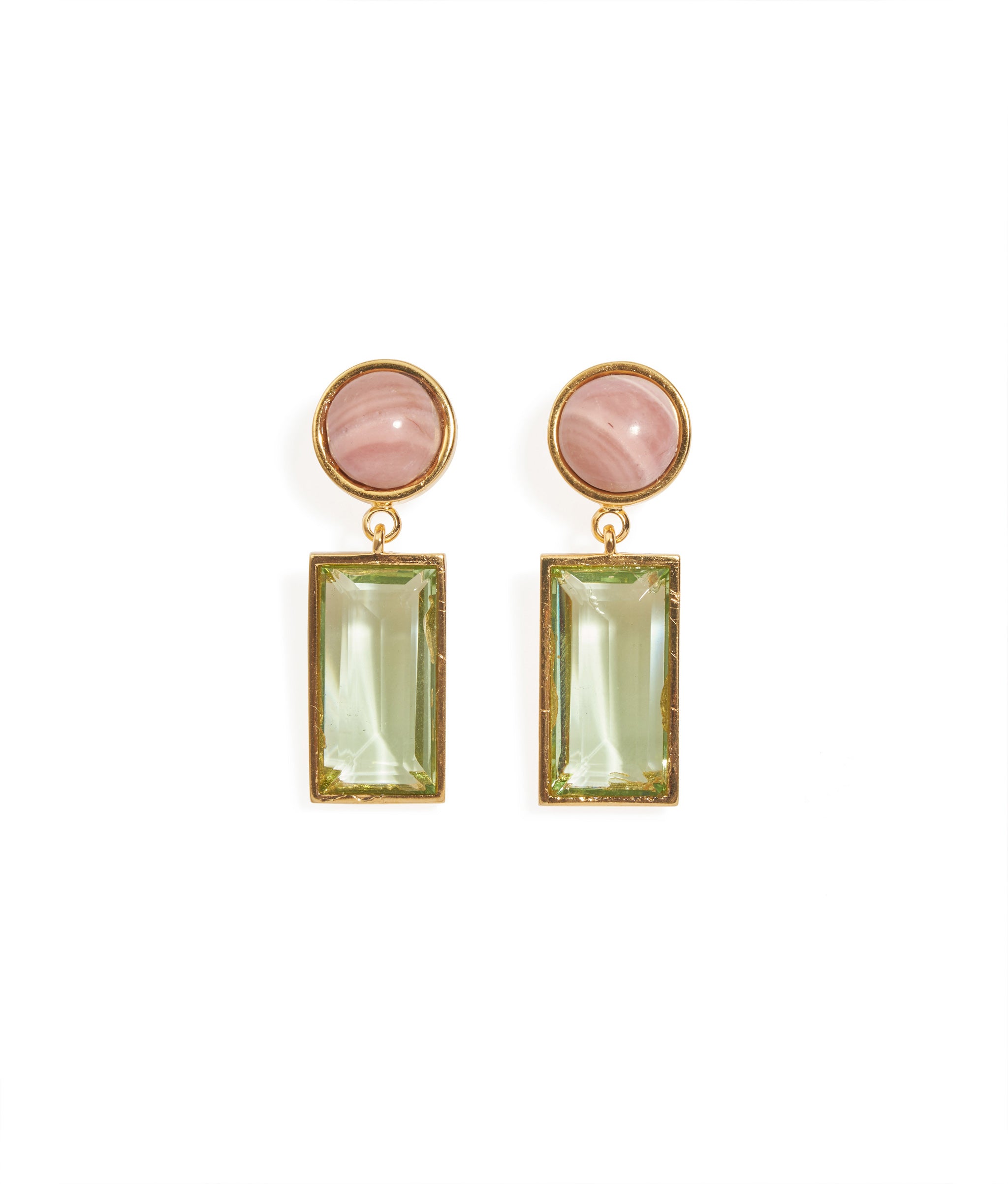 Crystal Column Earrings in Meadow