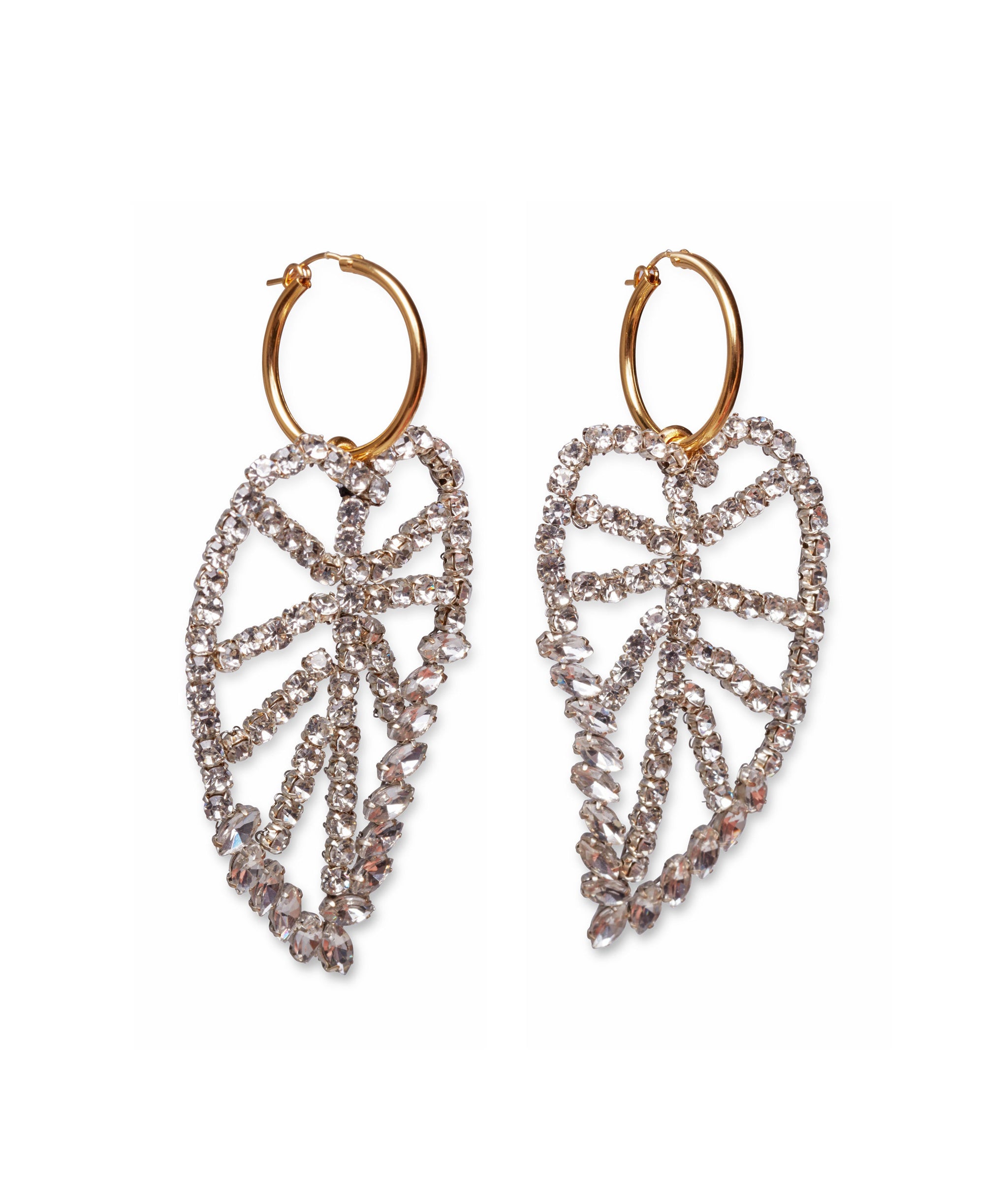 Crystal Leaf Earrings