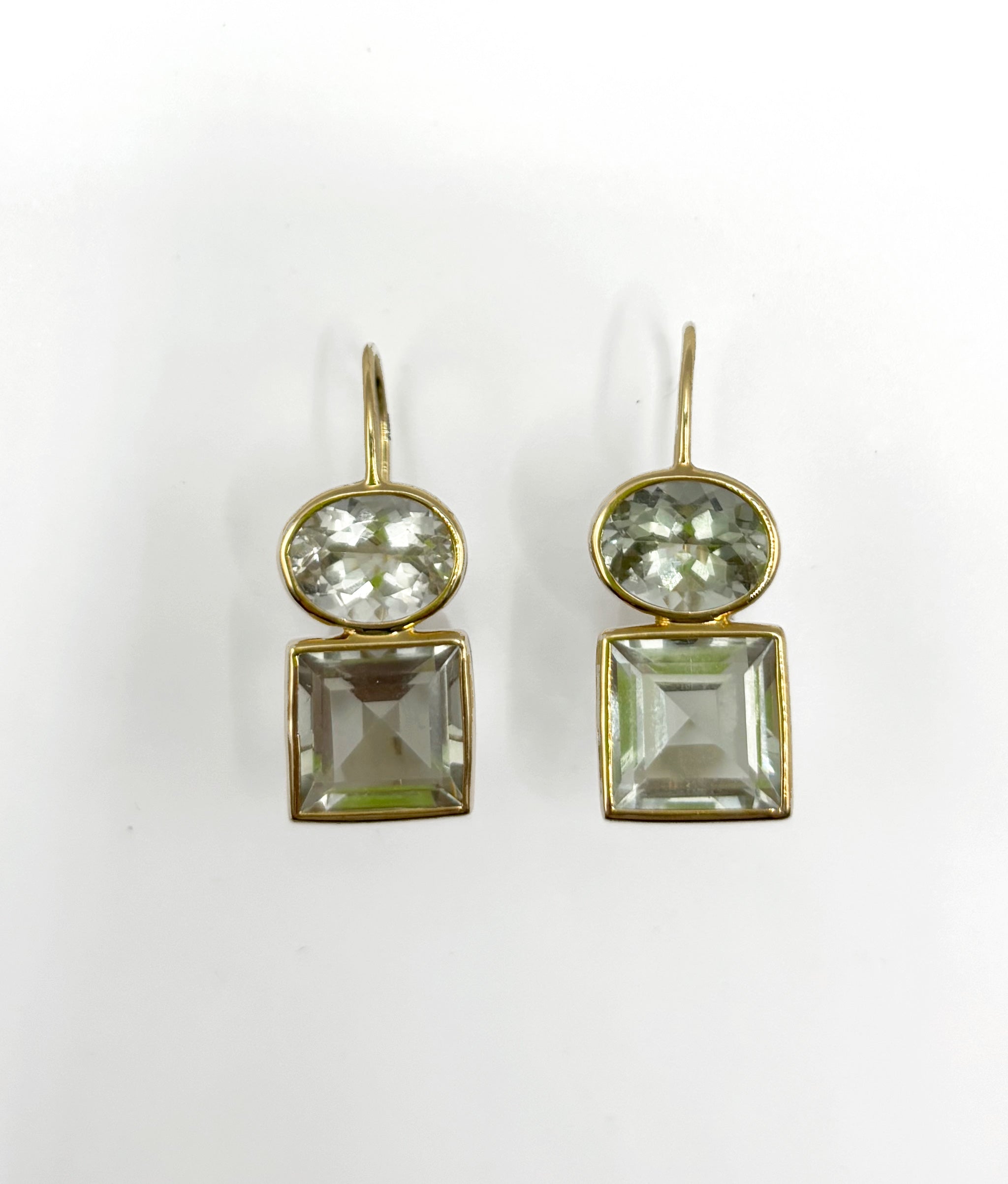 Duo Earrings in Green Amethyst
