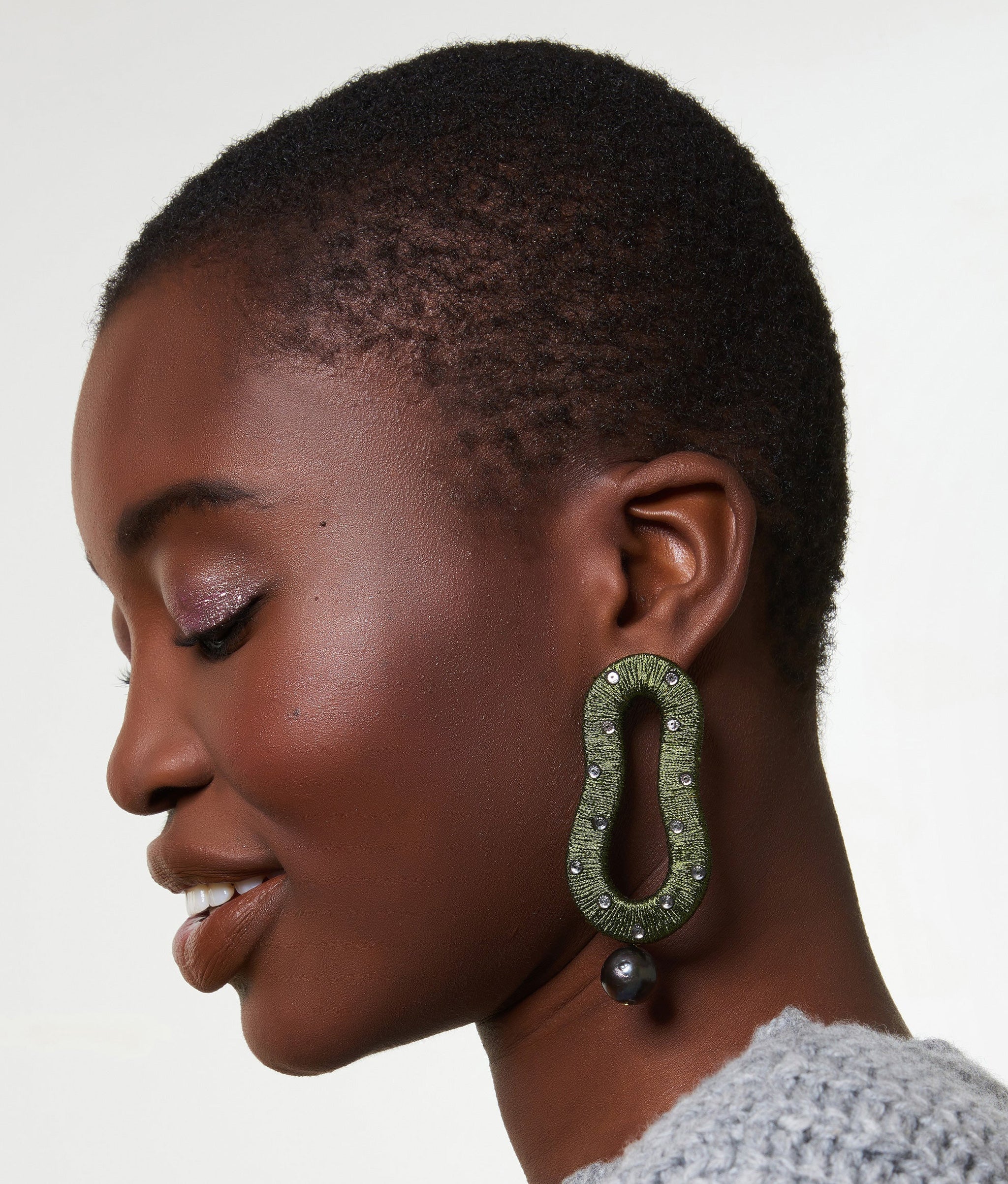 Escher Earrings in Olive
