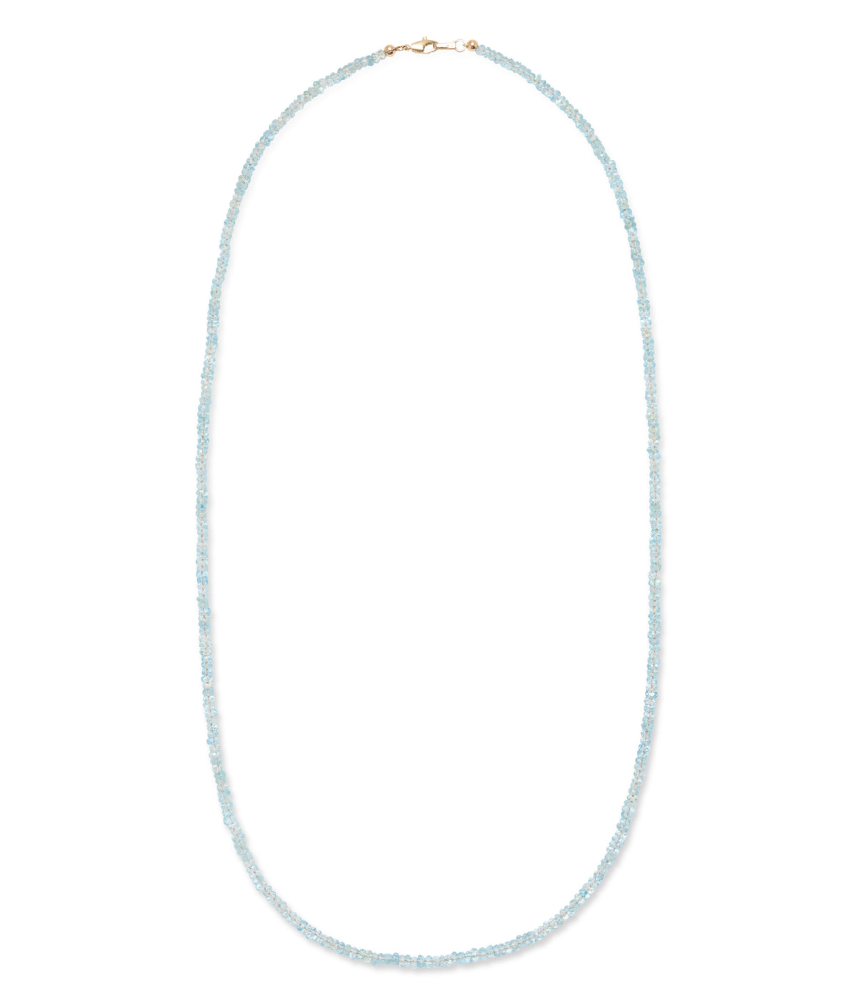 Tiny Beaded Necklace in Aquamarine