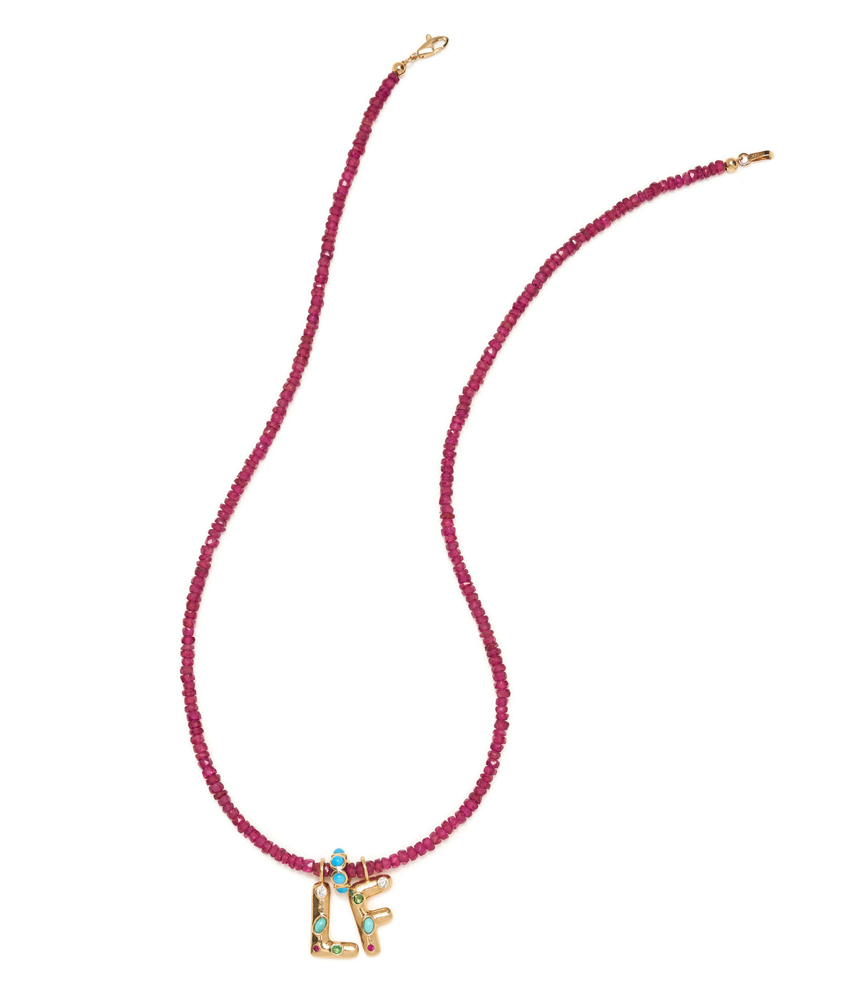 Tiny Beaded Necklace in Ruby