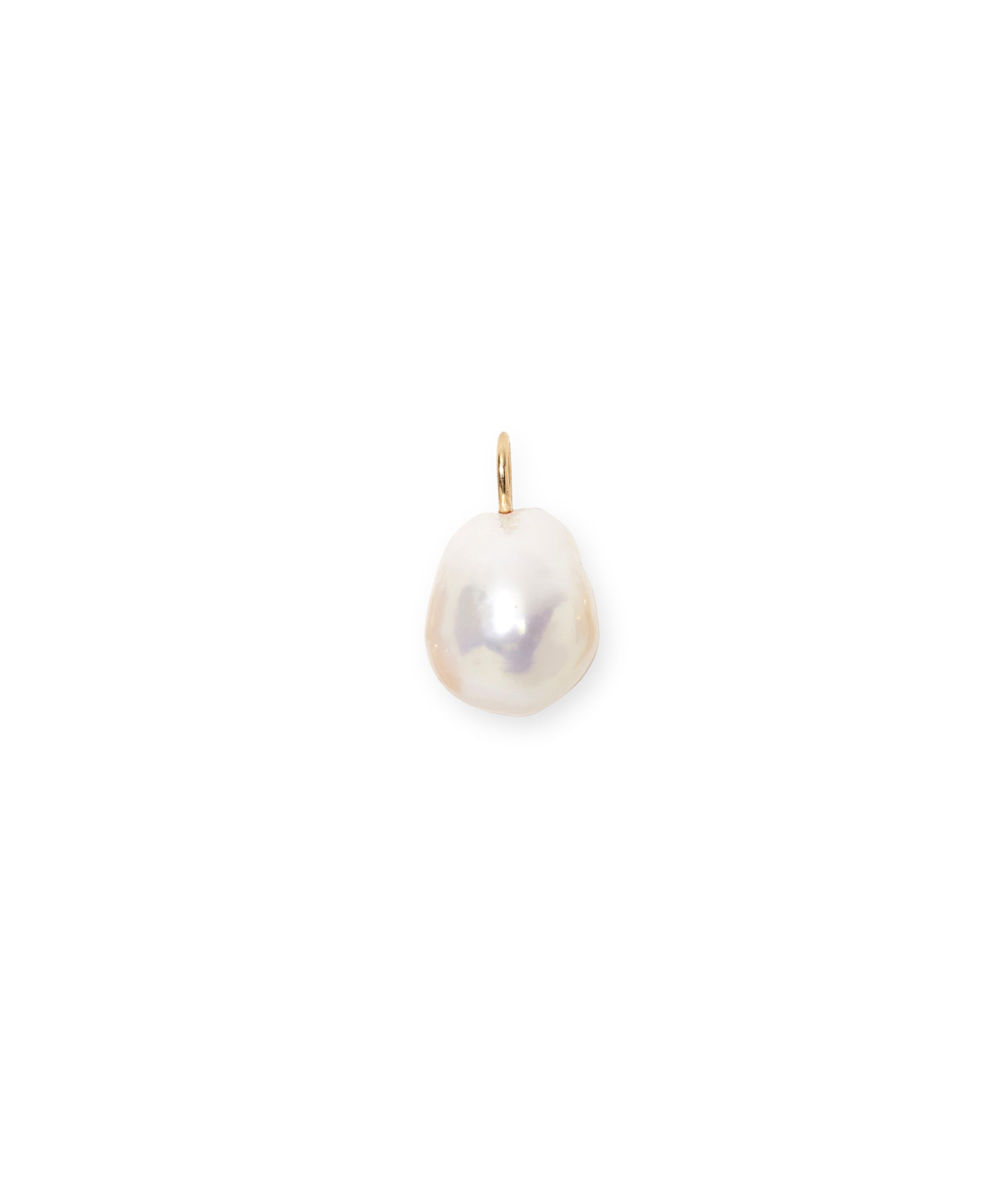 Freshwater Pearl & 14k Gold Necklace Charm.