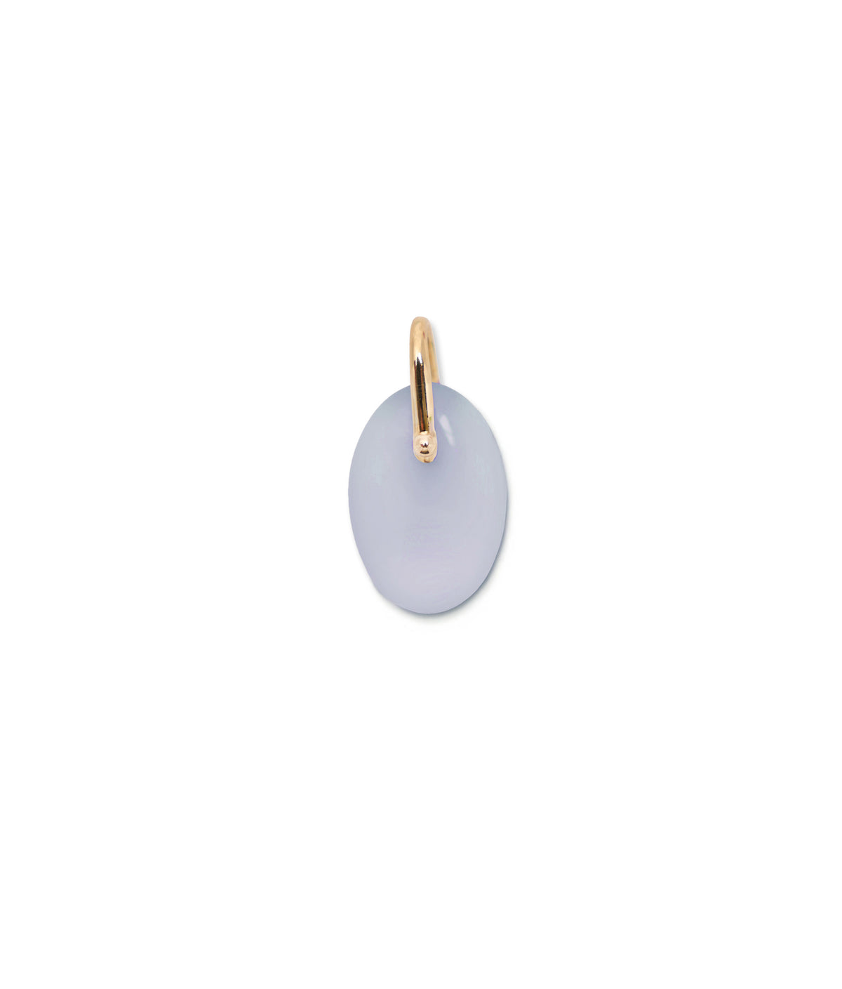 14k Gold Bail Charm in Blue Chalcedony