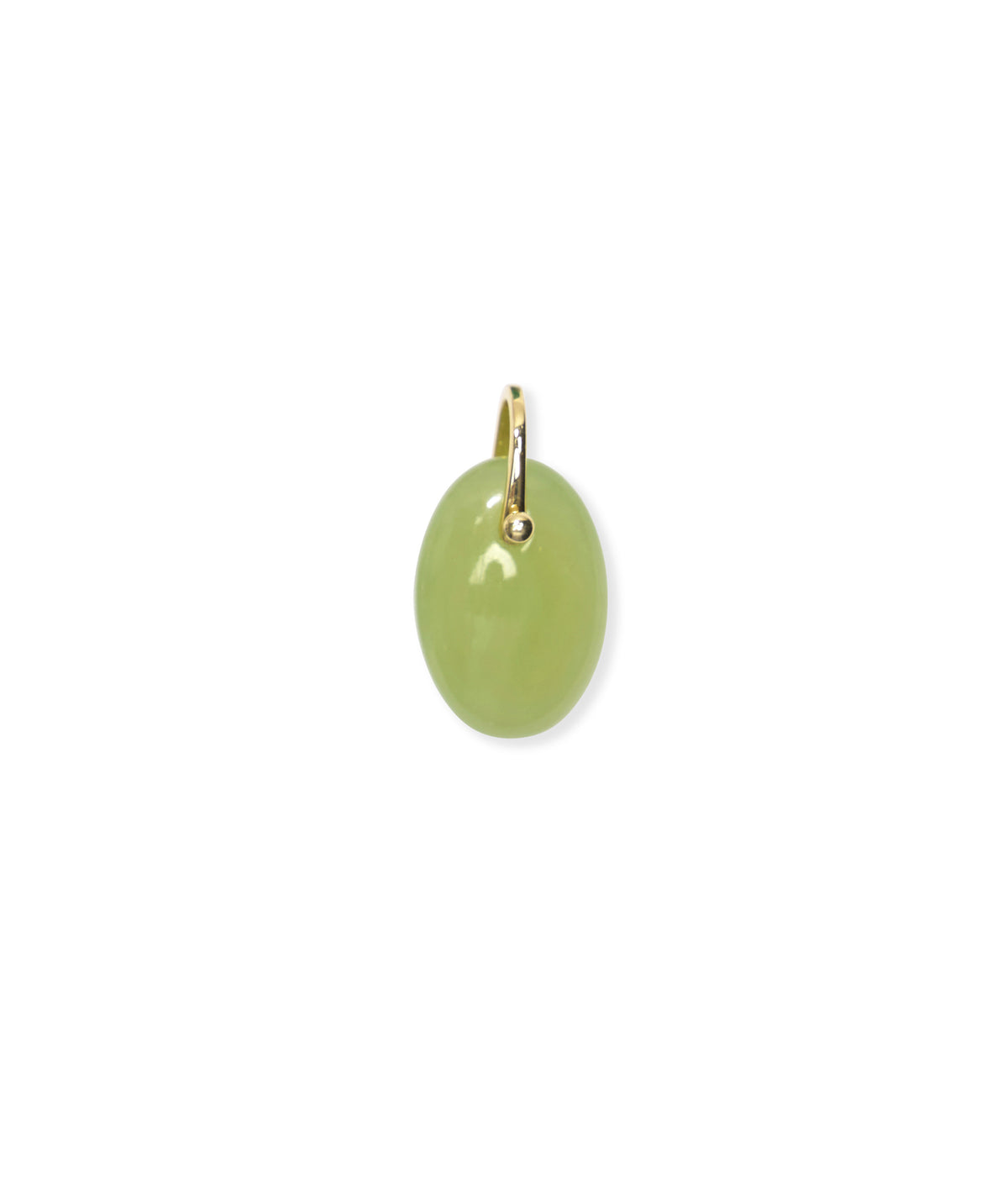 14k Gold Bail Charm in Olive Jade
