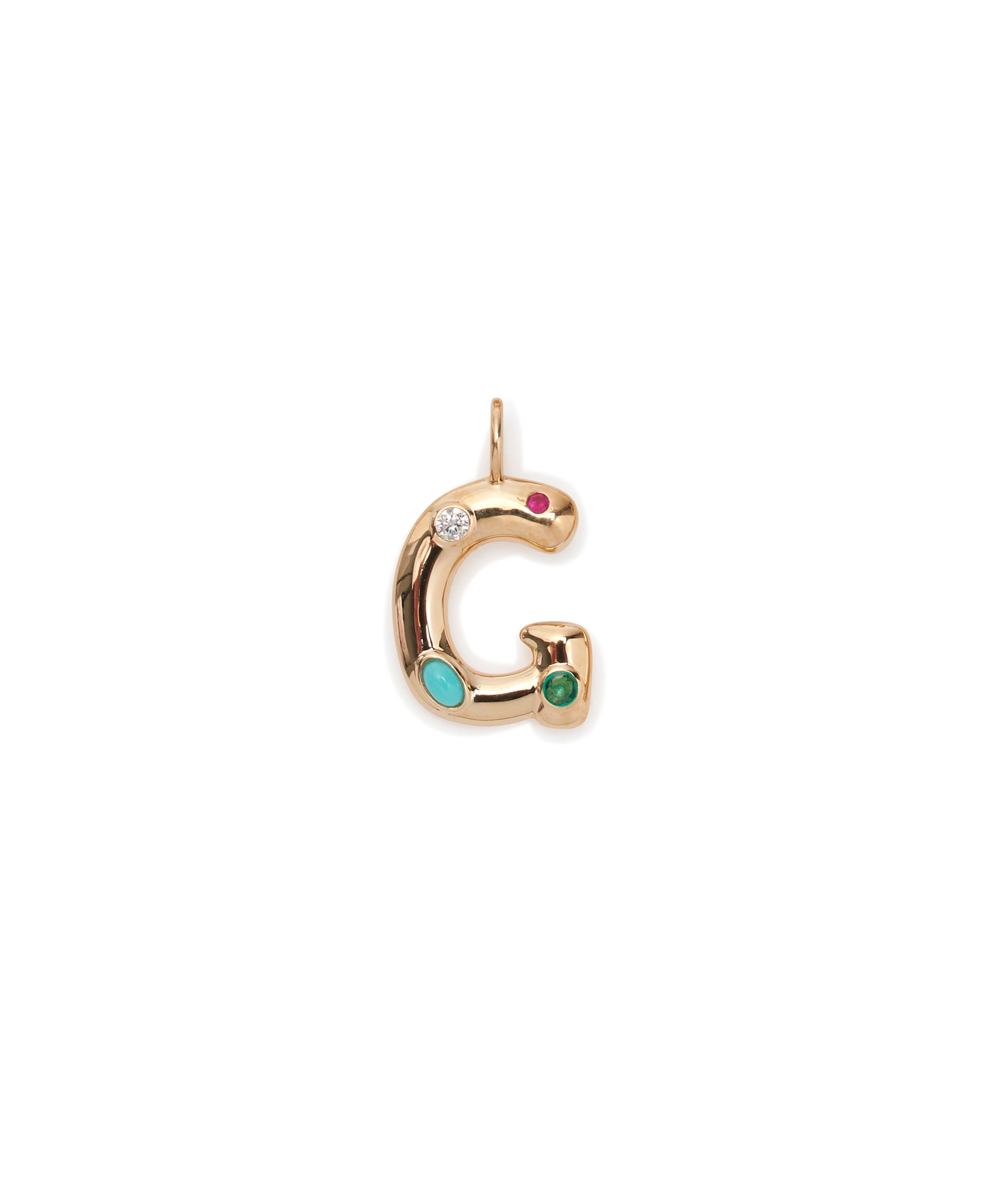 14k Gold Confetti Letter "G" Charm