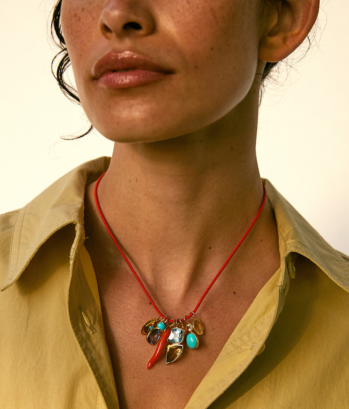 Silk Cord Necklace in Tomato