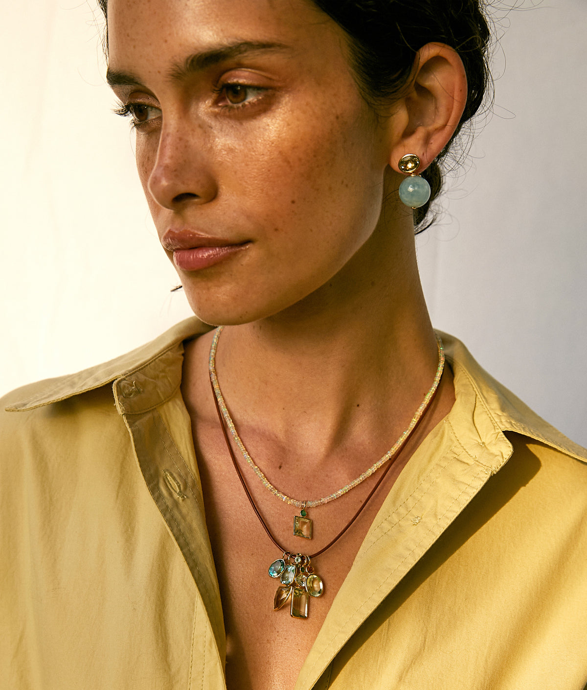 Leather Cord Necklace in Brown