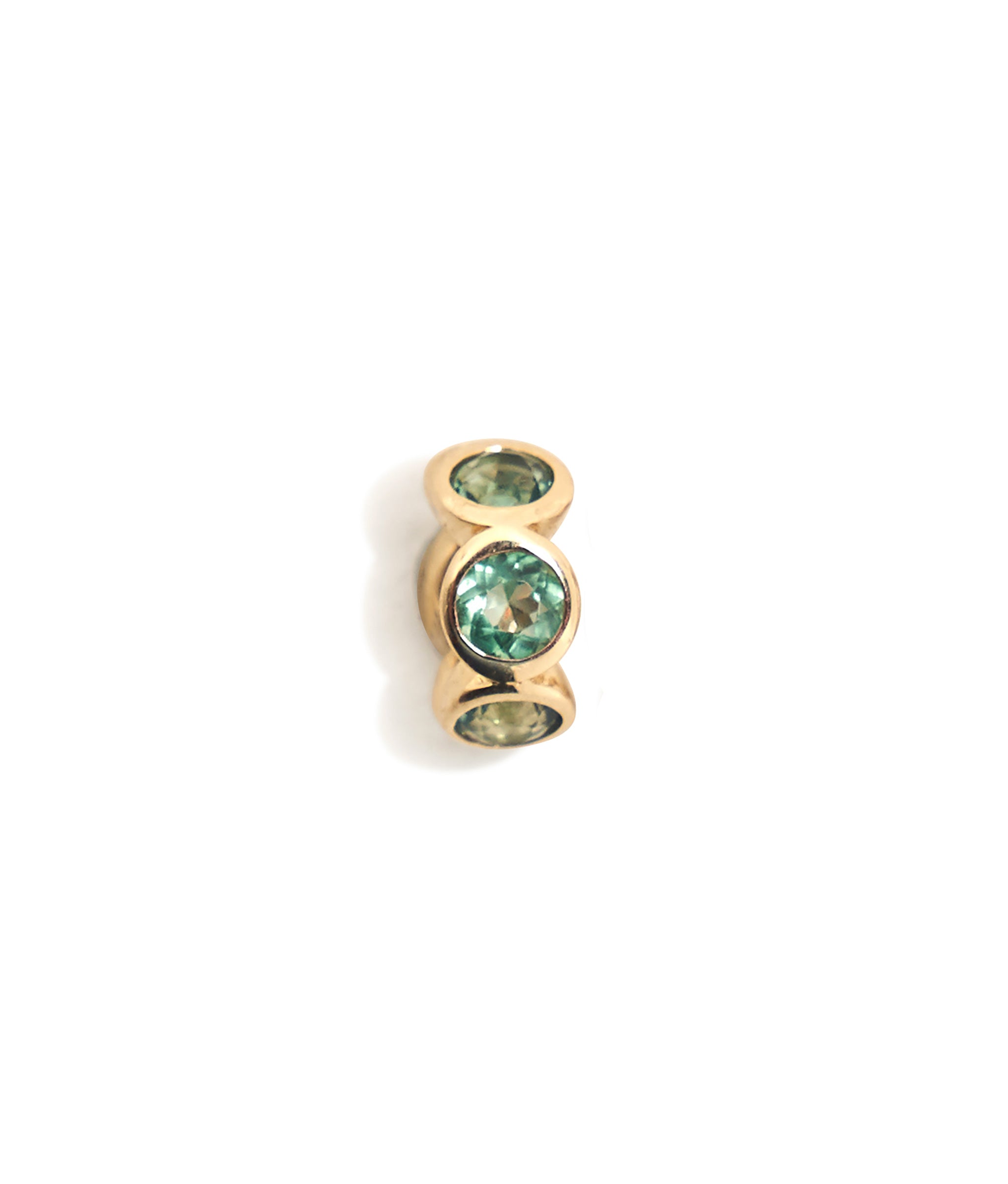 14k Gold Spacer in Green Quartz