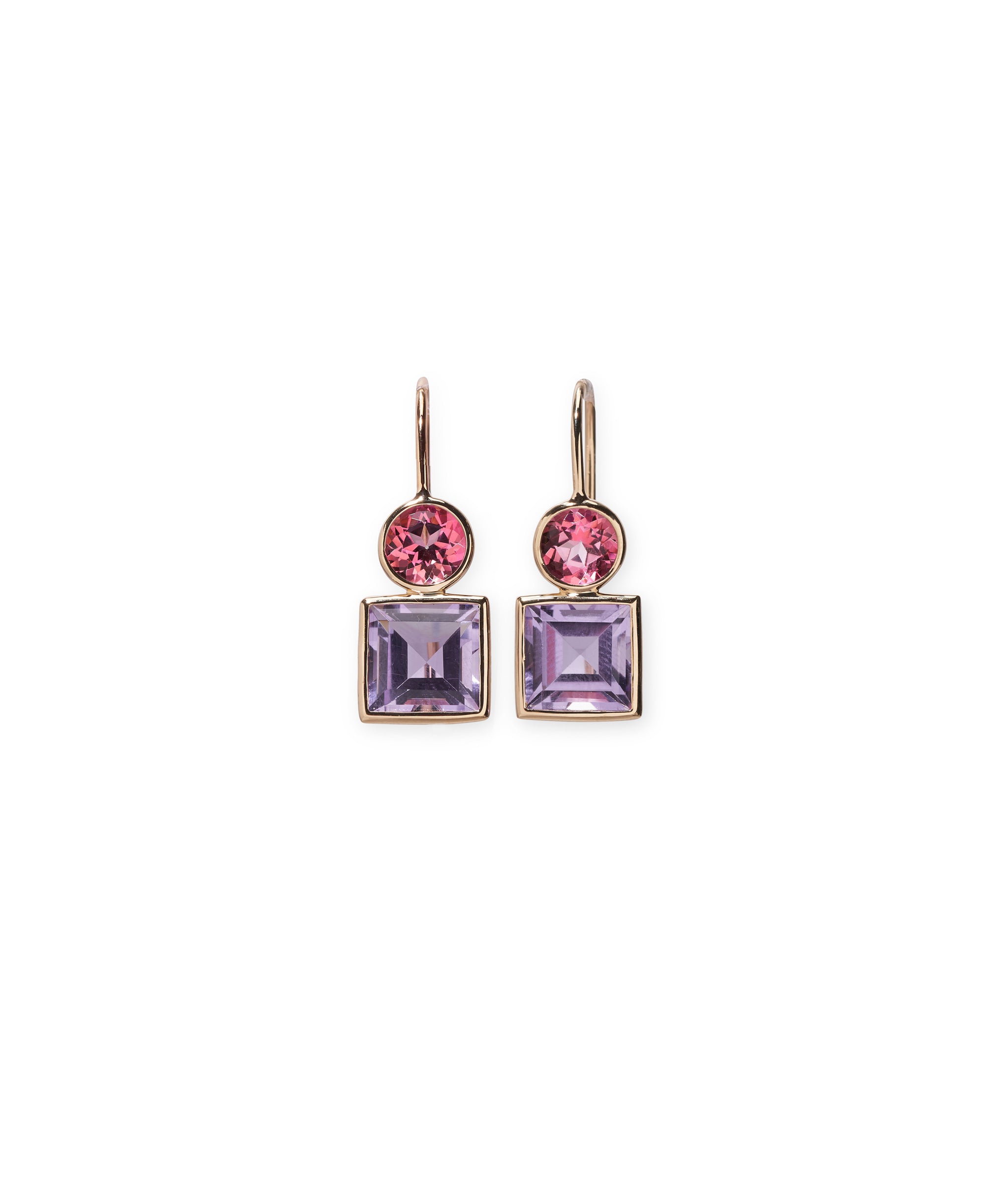 14K Solid Gold Gemstone buy Earrings, Amethyst Earrings, Purple