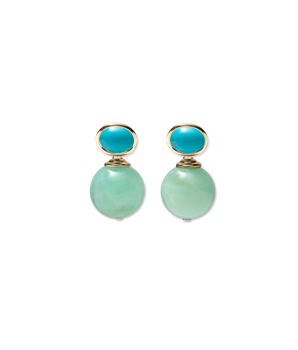 Bisou Earrings in Chrysoprase & Turquoise