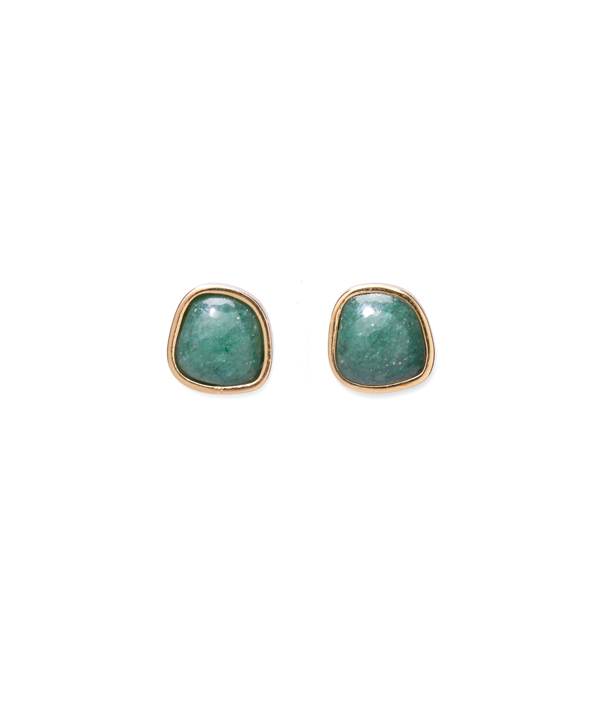 Bay Studs in Dark Green Quartz
