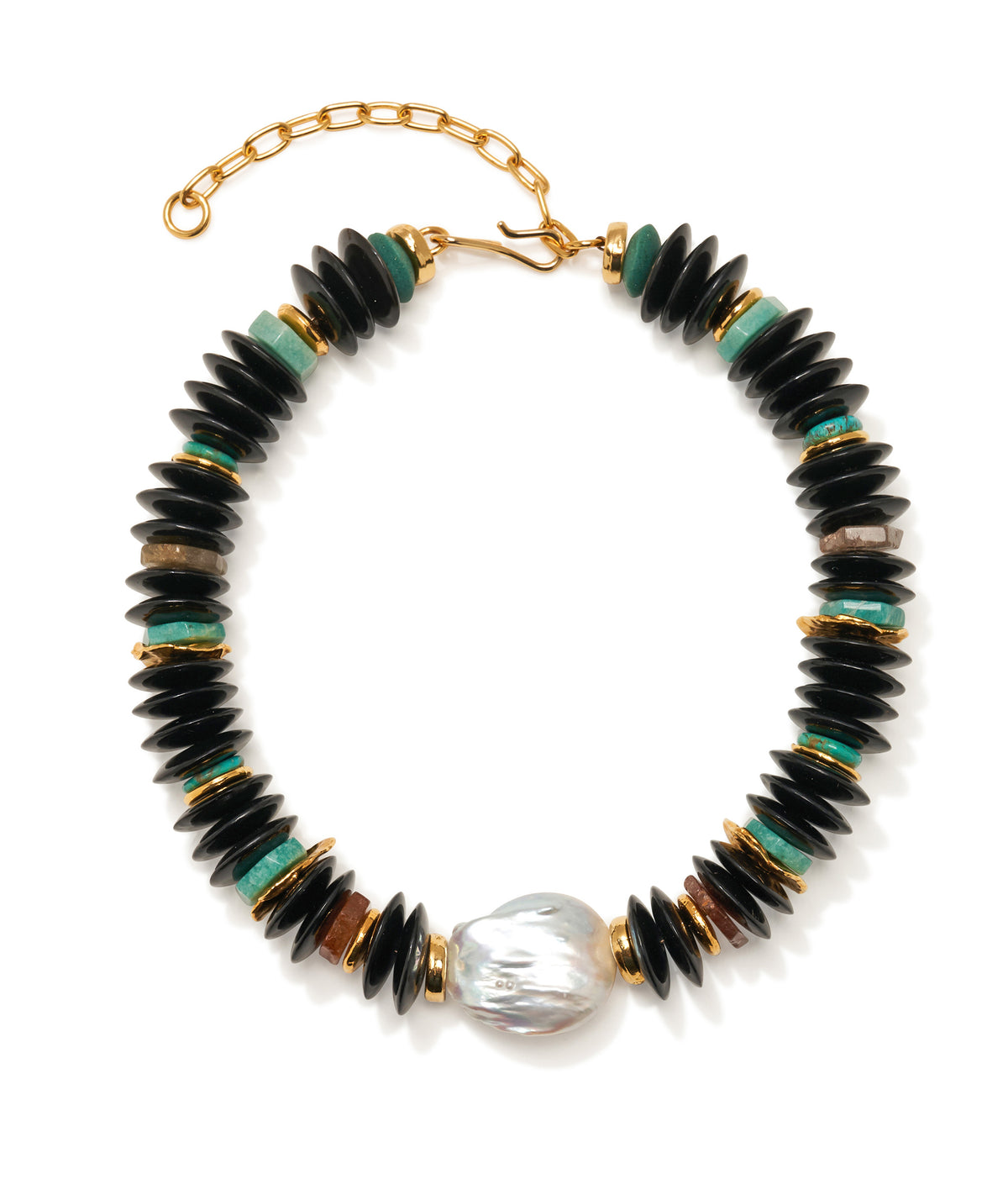 Milano Pearl Necklace in Horn