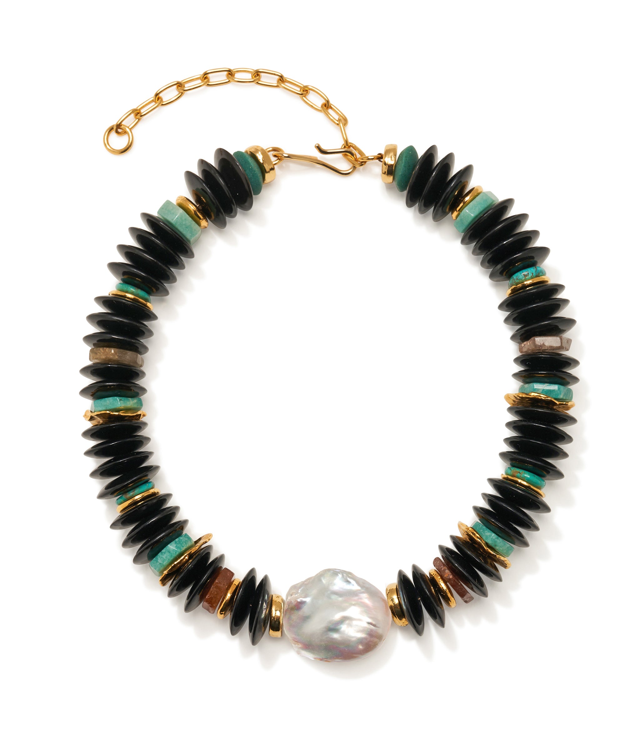 Milano Pearl Necklace in Horn