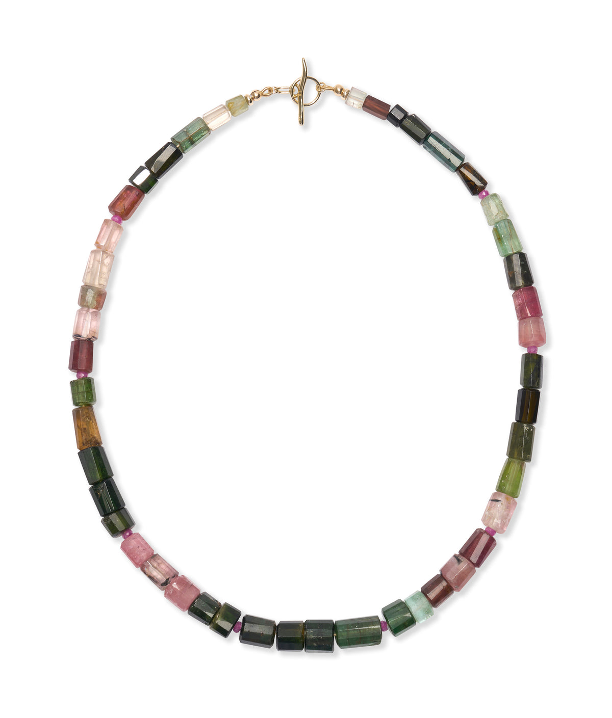 Tourmaline & Pink Sapphire 14K Gold Necklace