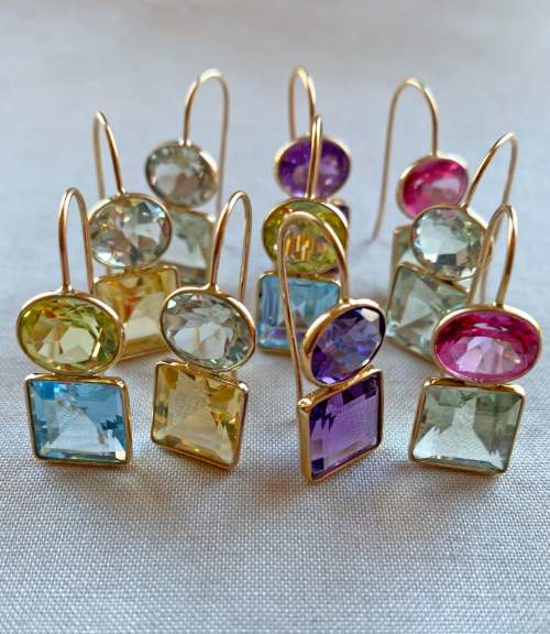 Our 14k gold pieces are solid gold, meaning that they are not plated. 24k gold is "pure gold", whereas 14k gold is 58.33% pure, with the balance composed of alloys. The benefit to 14k is that the alloys make it hard and durable, making our solid 14k gold pieces both valuable and lasting.