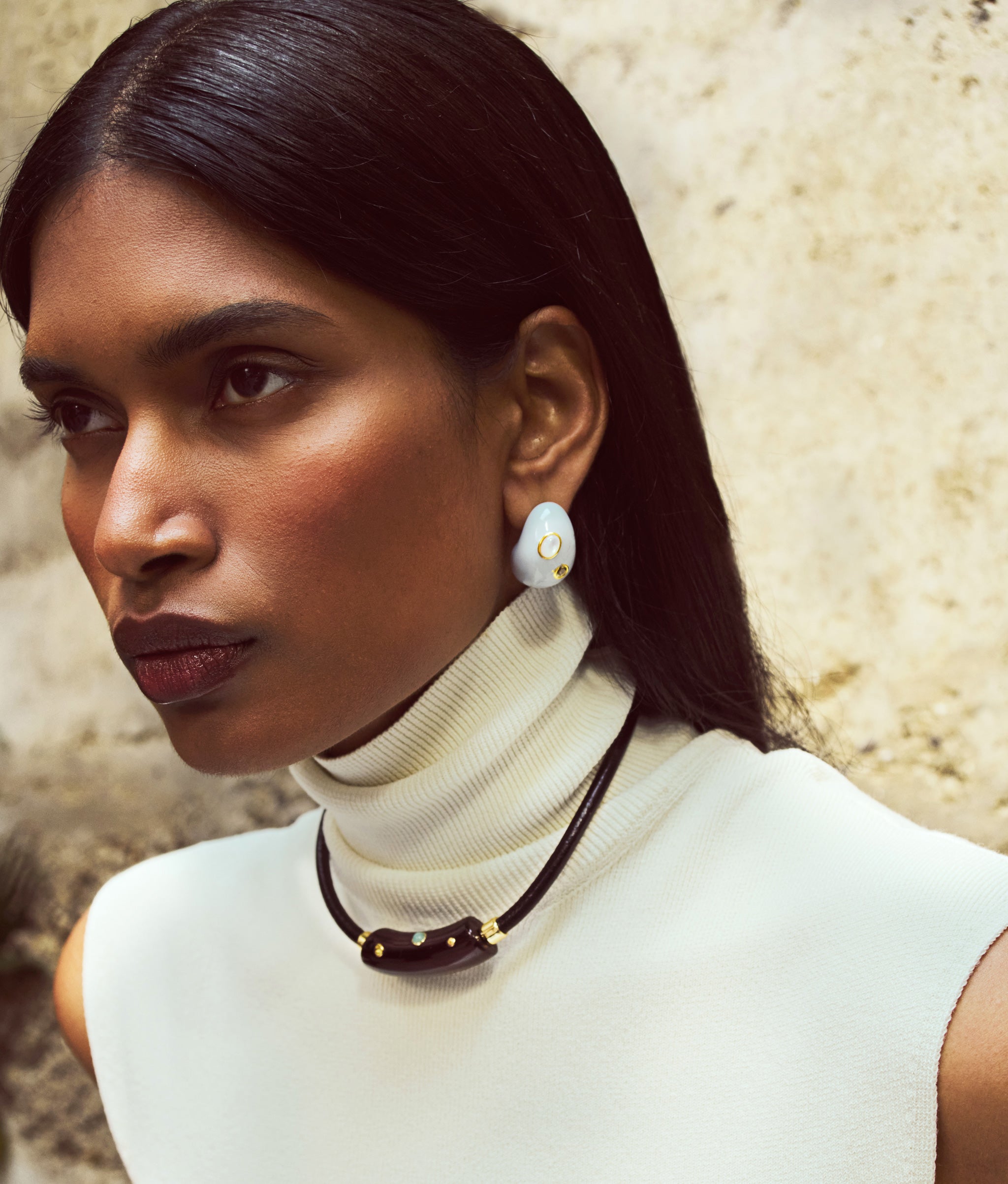 Mini Arp Earrings in Studded Mist