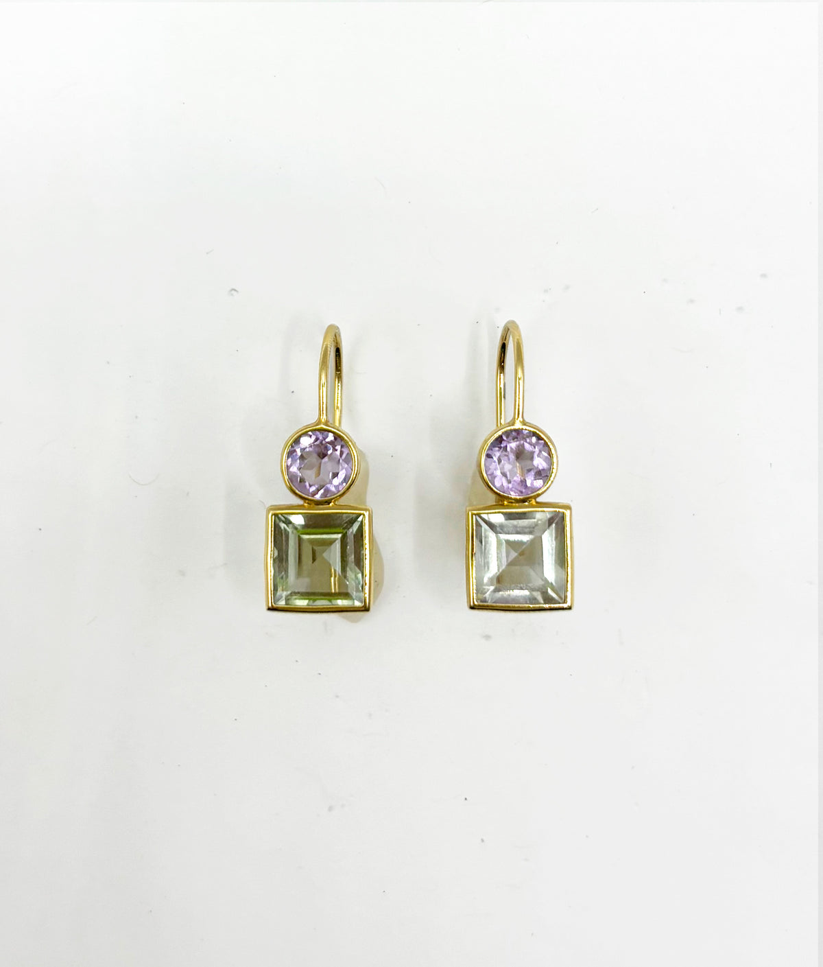 Pastille Earrings in Amethyst & Green Amethyst
