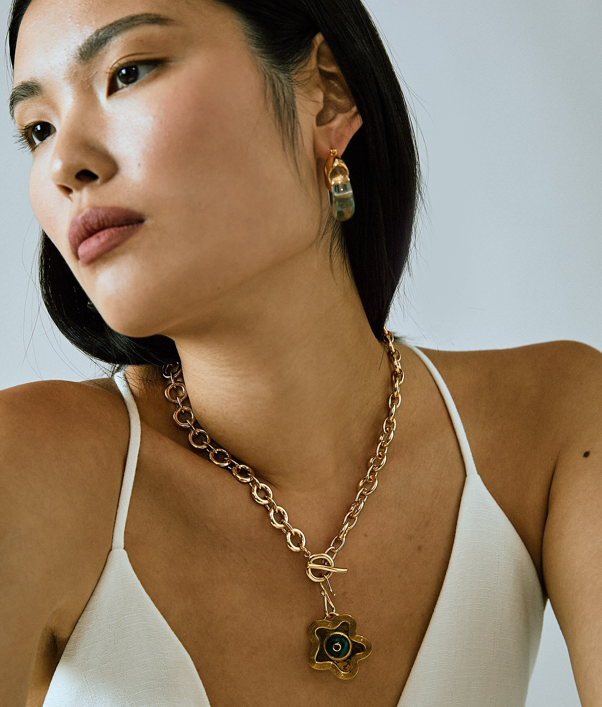 Organic Hoops in Aqua