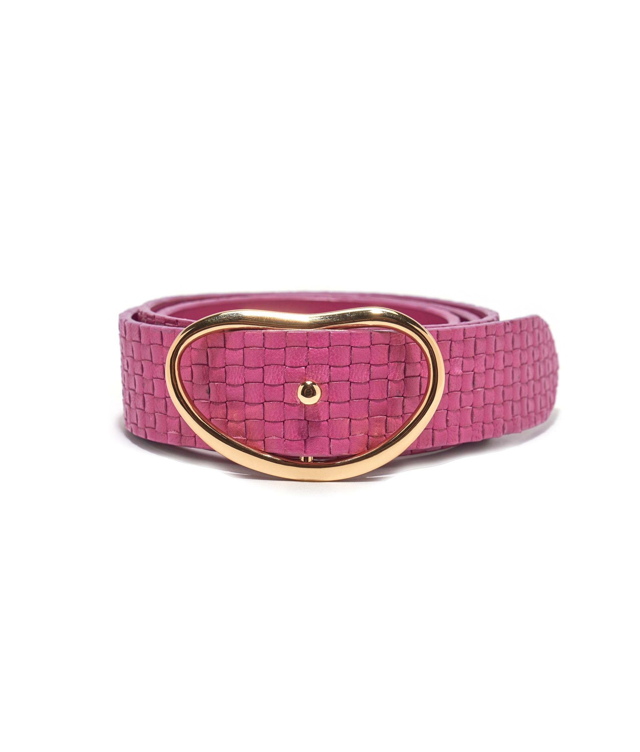 Wide Georgia Belt in Flamingo Weave (Size L)