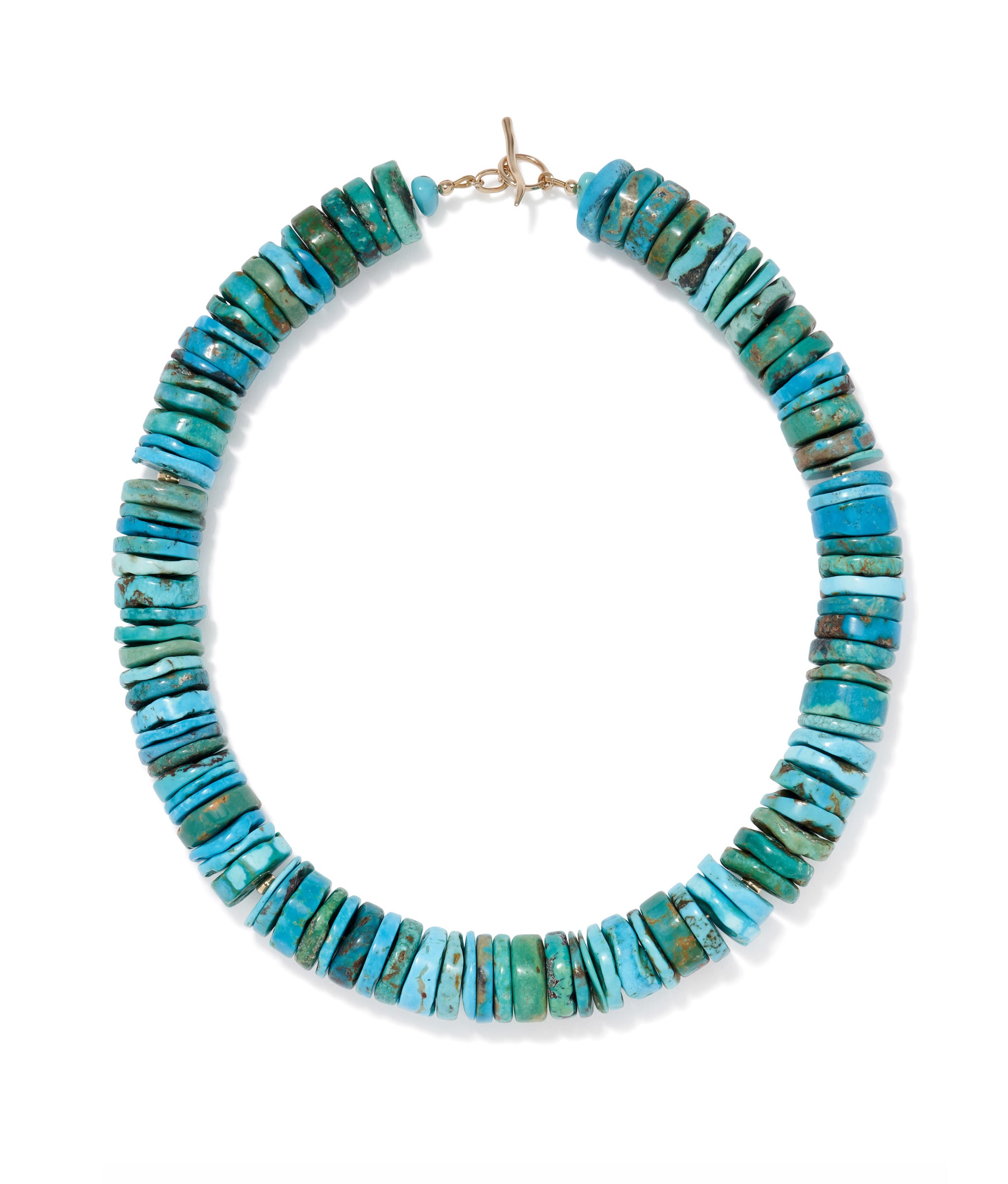 Extra Large Turquoise & 14k Gold Necklace
