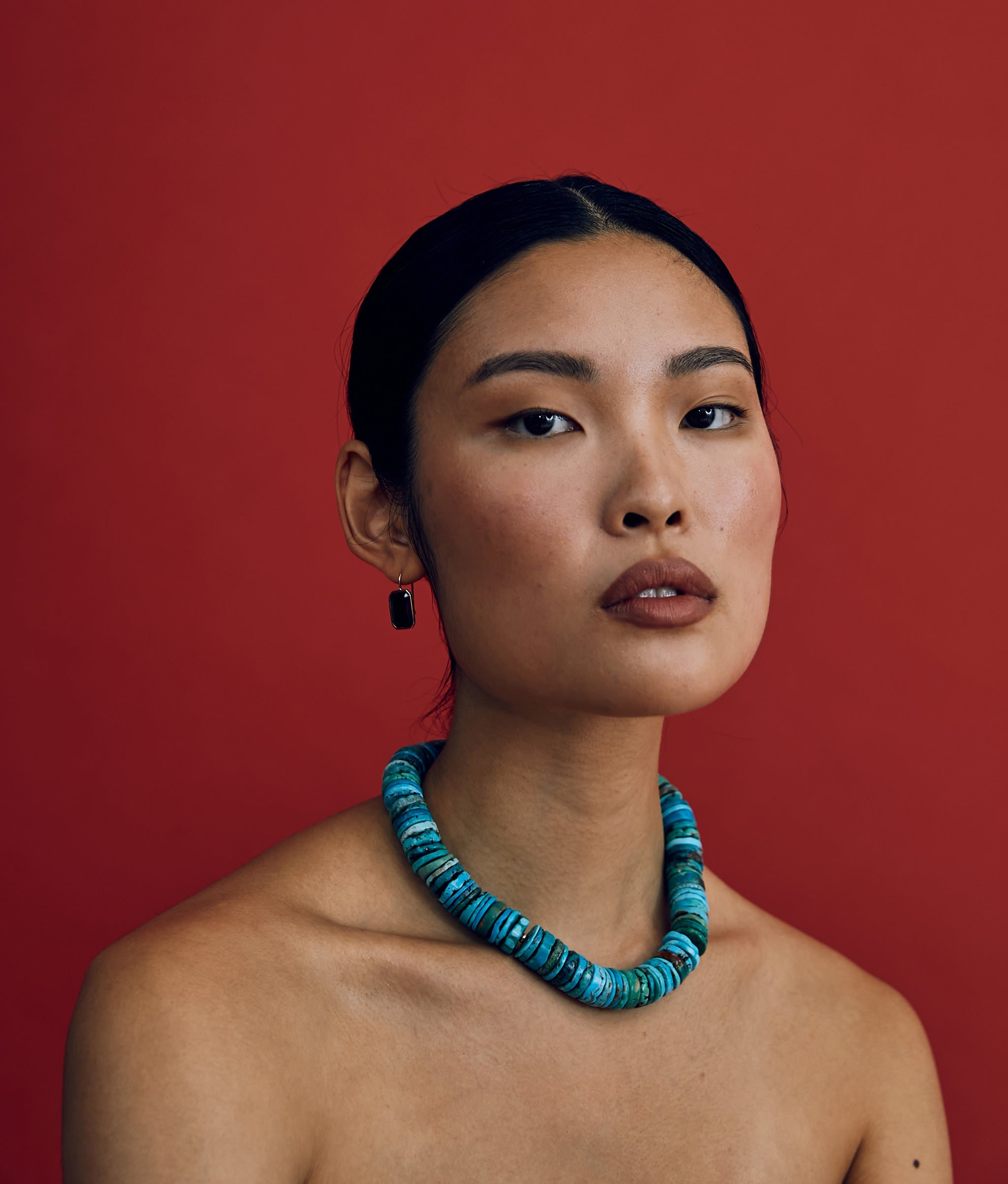 Extra Large Turquoise & 14k Gold Necklace