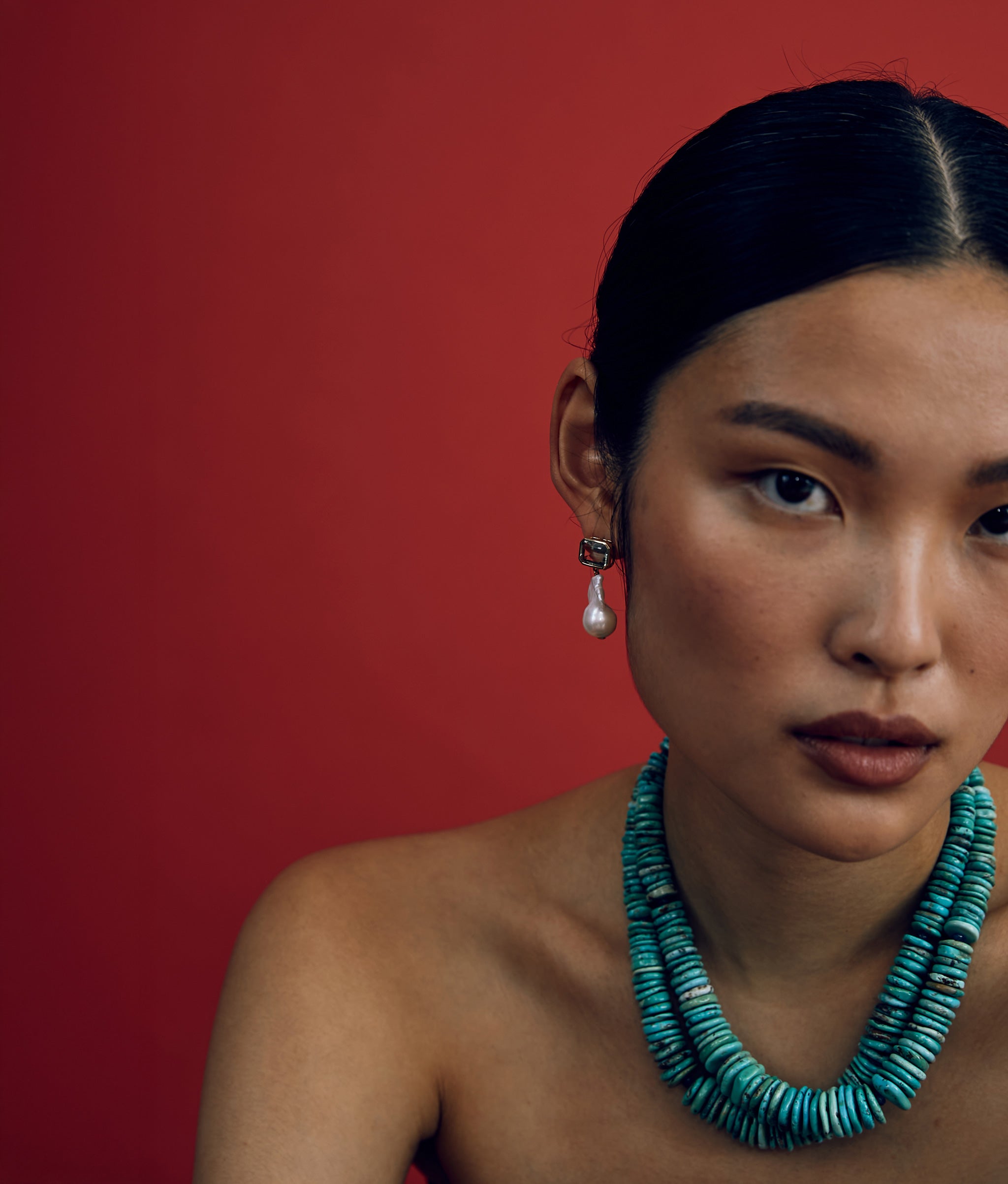 Turquoise, Tanzanite & 14k Gold Necklace