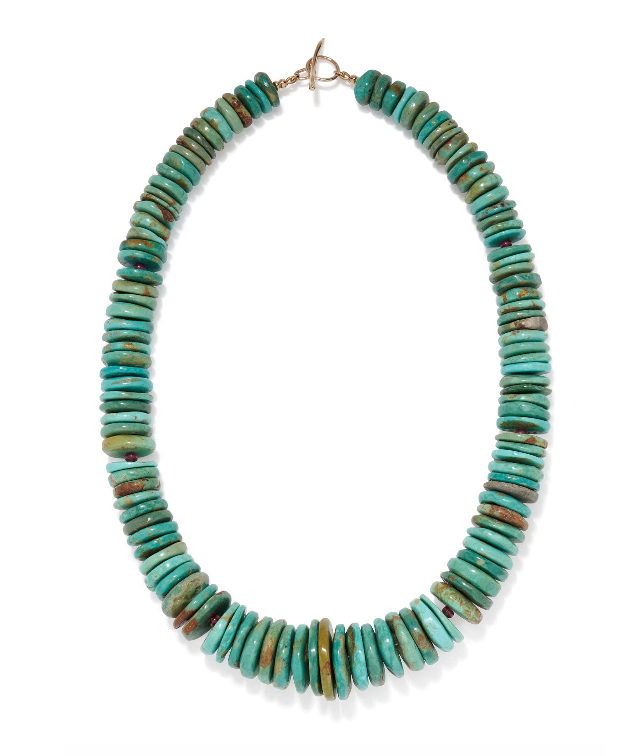 Sonora Turquoise, Ruby & 14k Gold Necklace