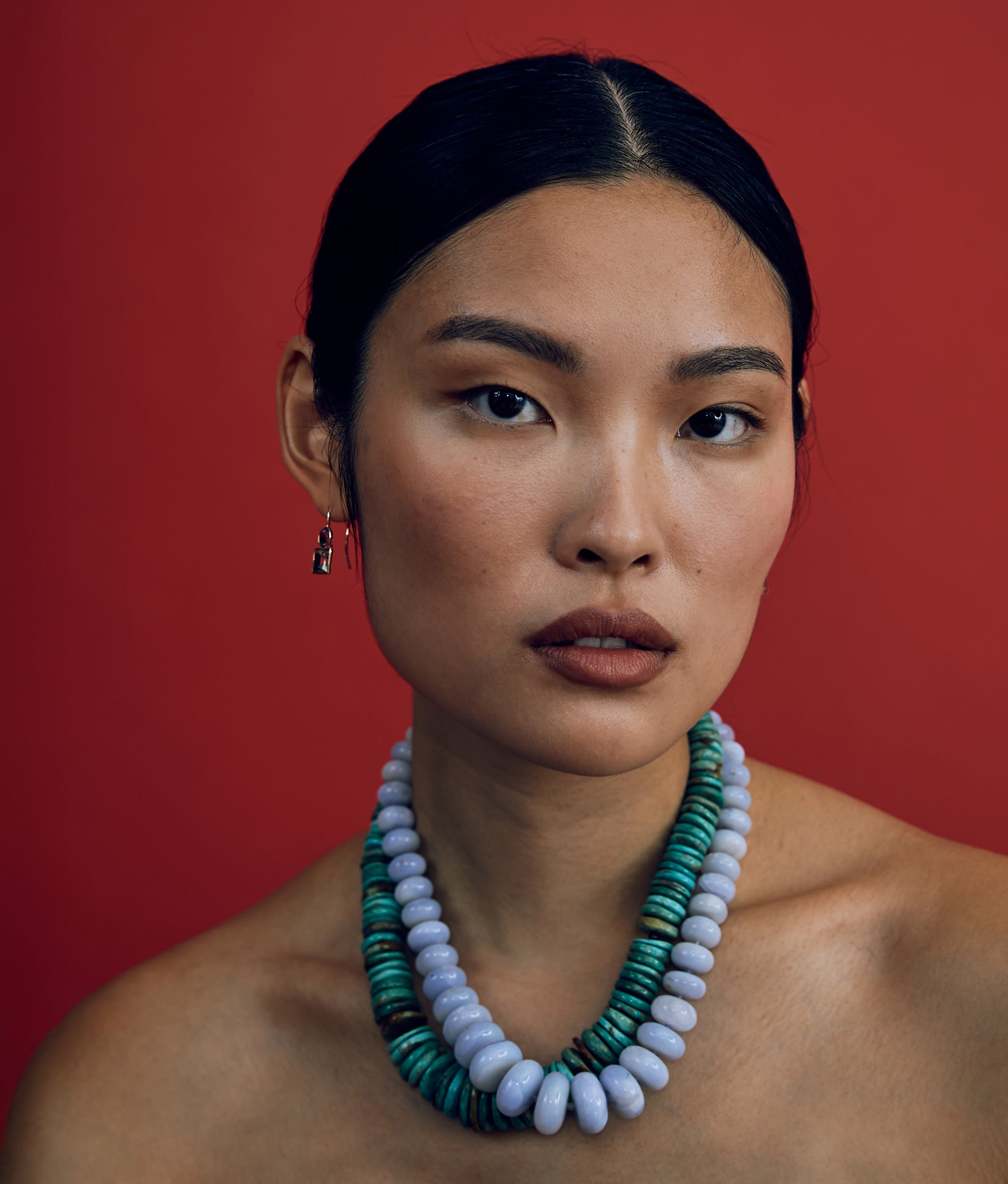 Sonora Turquoise, Ruby & 14k Gold Necklace