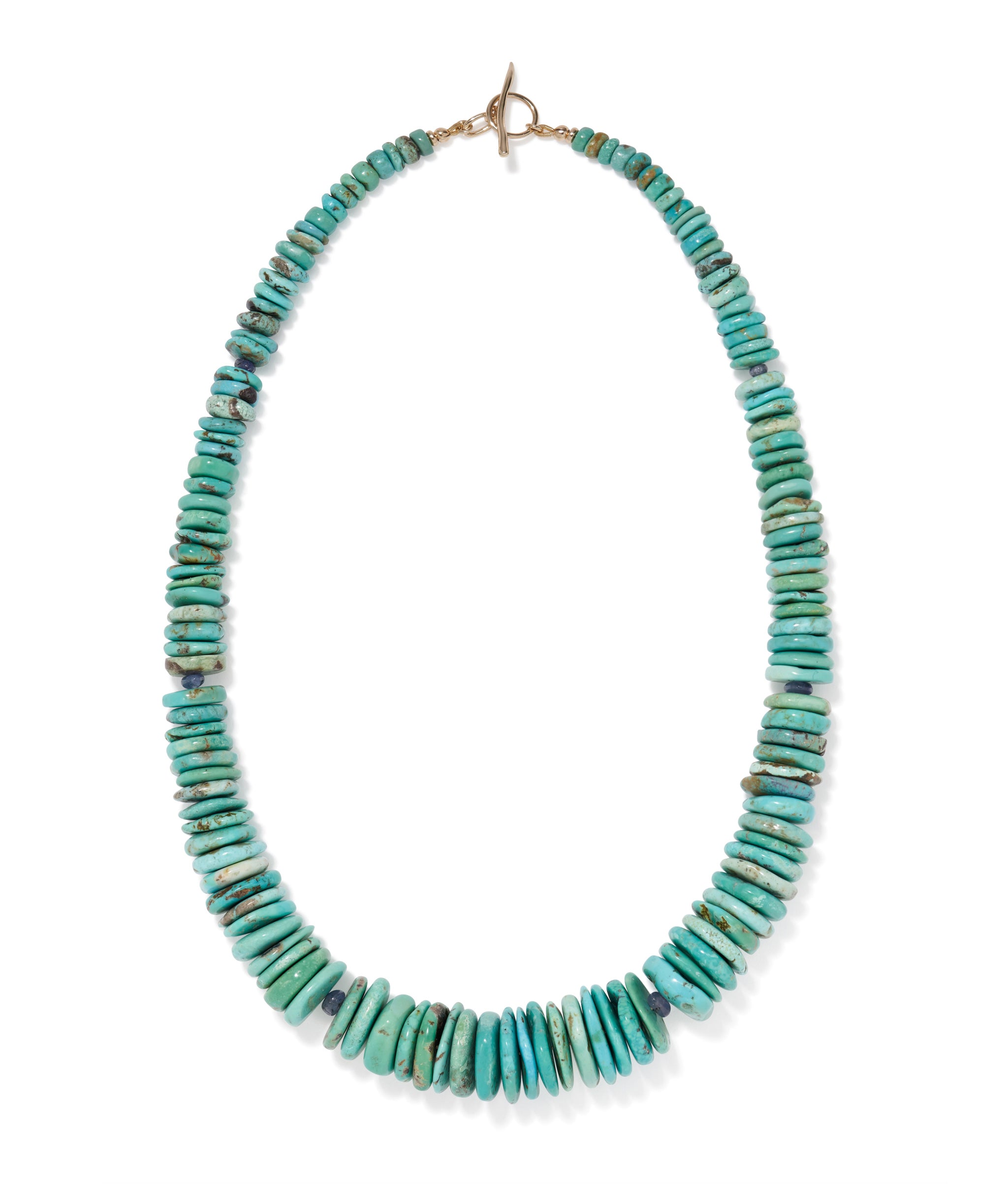 Turquoise, Tanzanite & 14k Gold Necklace