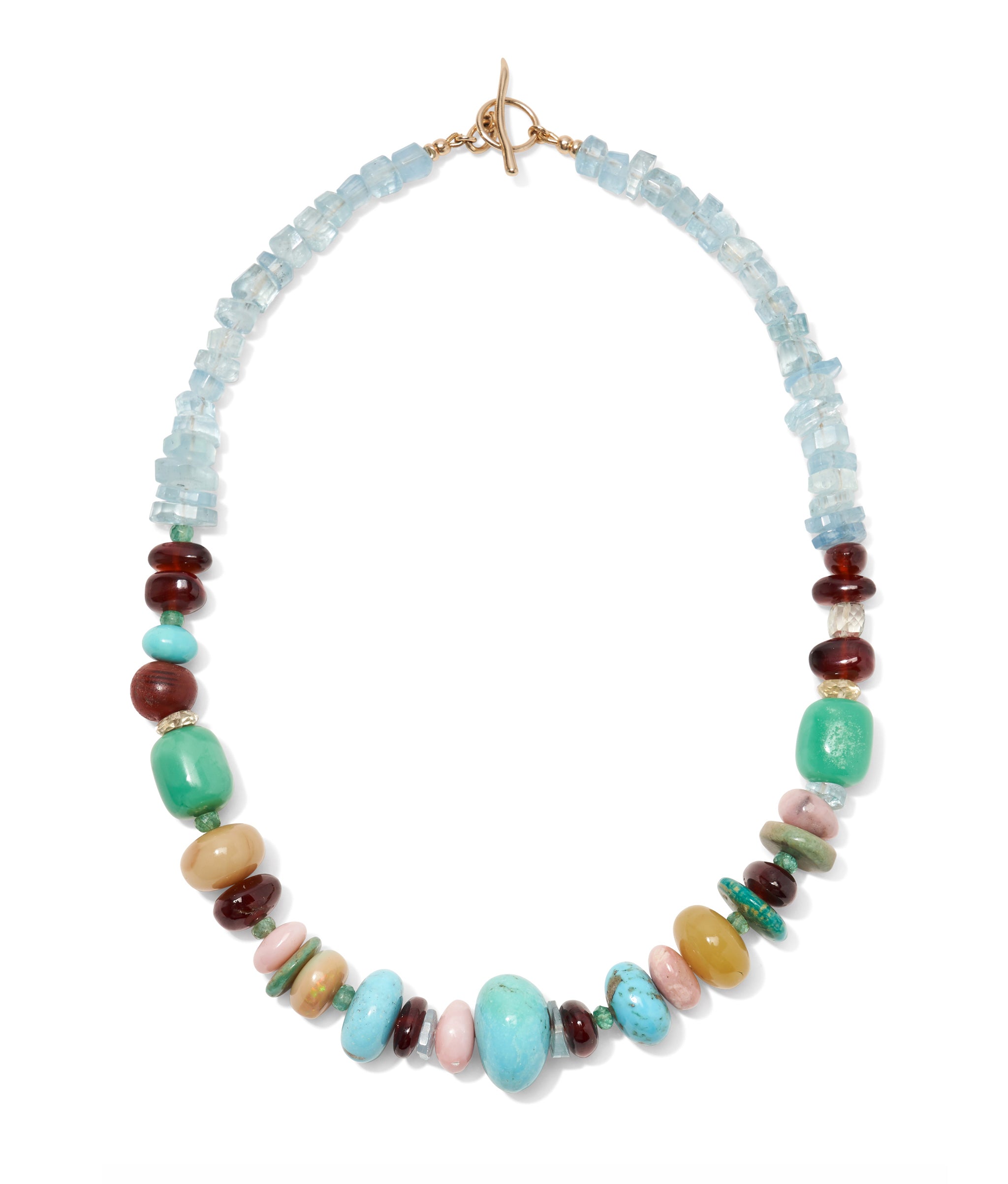 Mixed Semiprecious Stone & 14k Gold Necklace