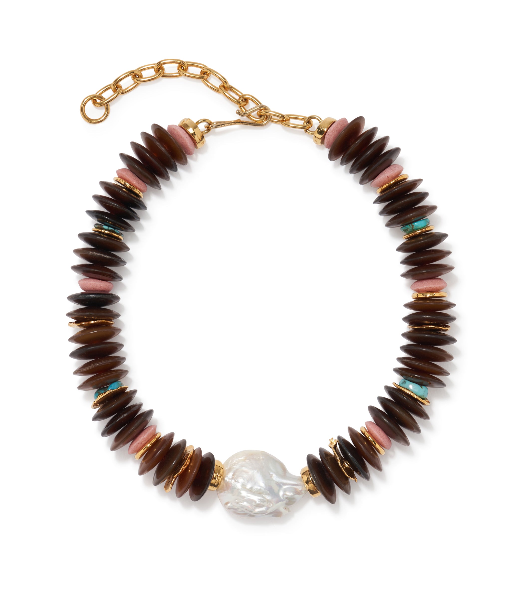 Milano Necklace in Crimson with Pearl