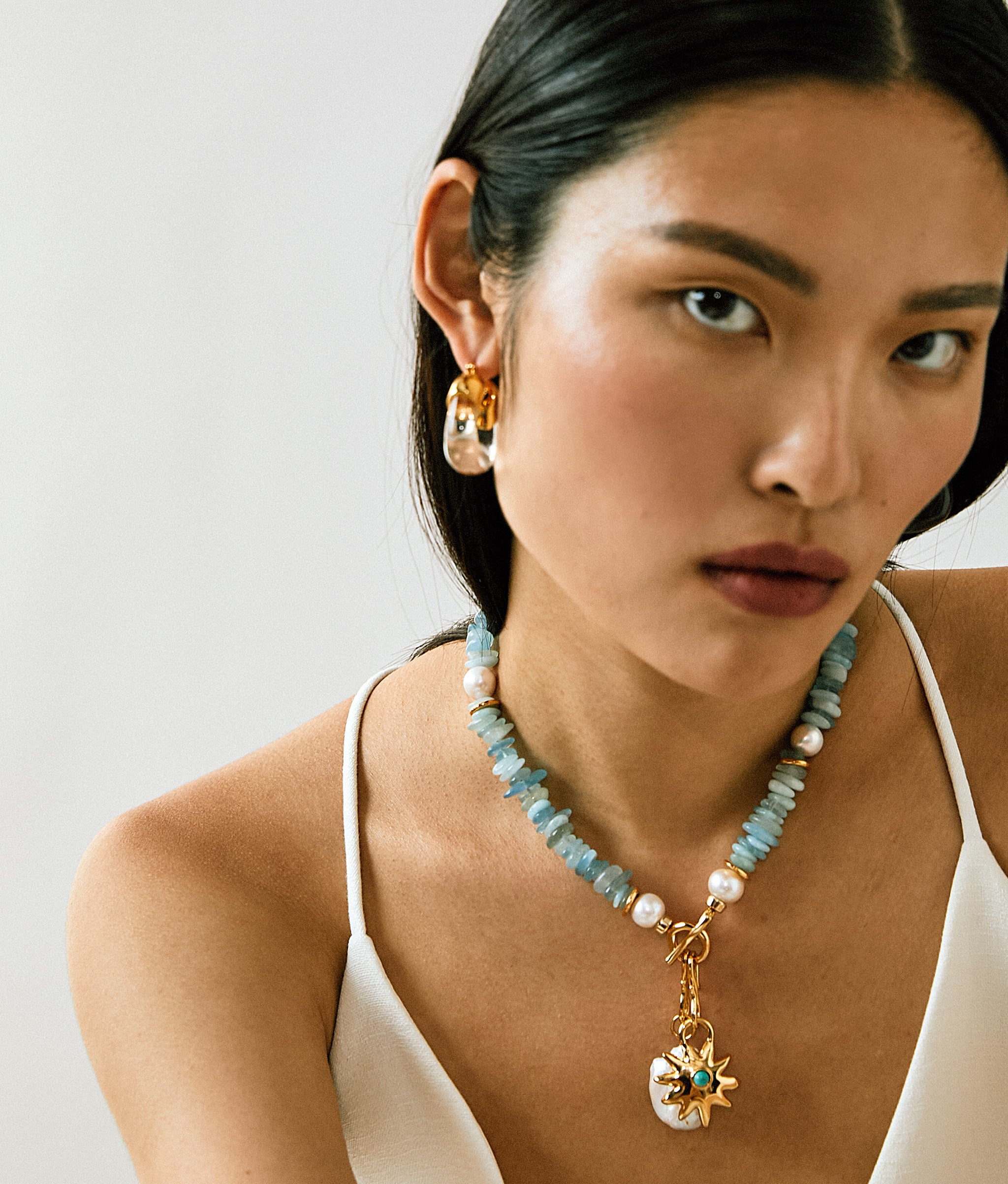 Mood Necklace in Aquamarine