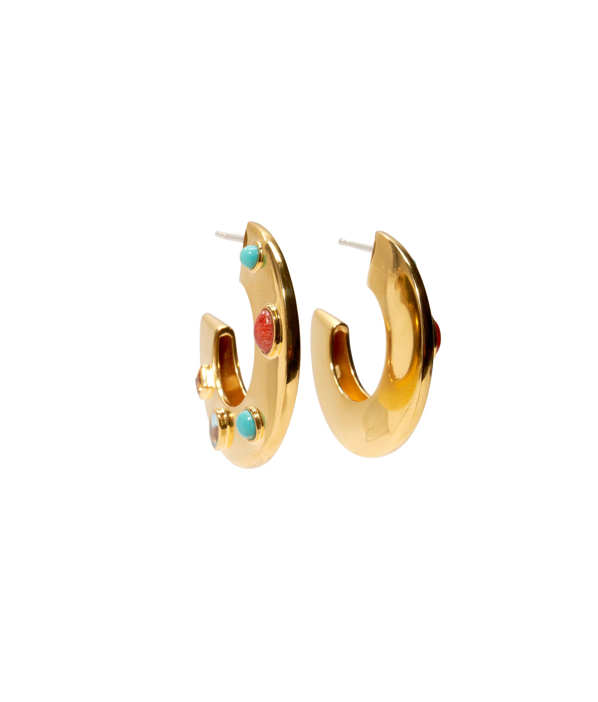 Saucer Hoops in Dotted Stone