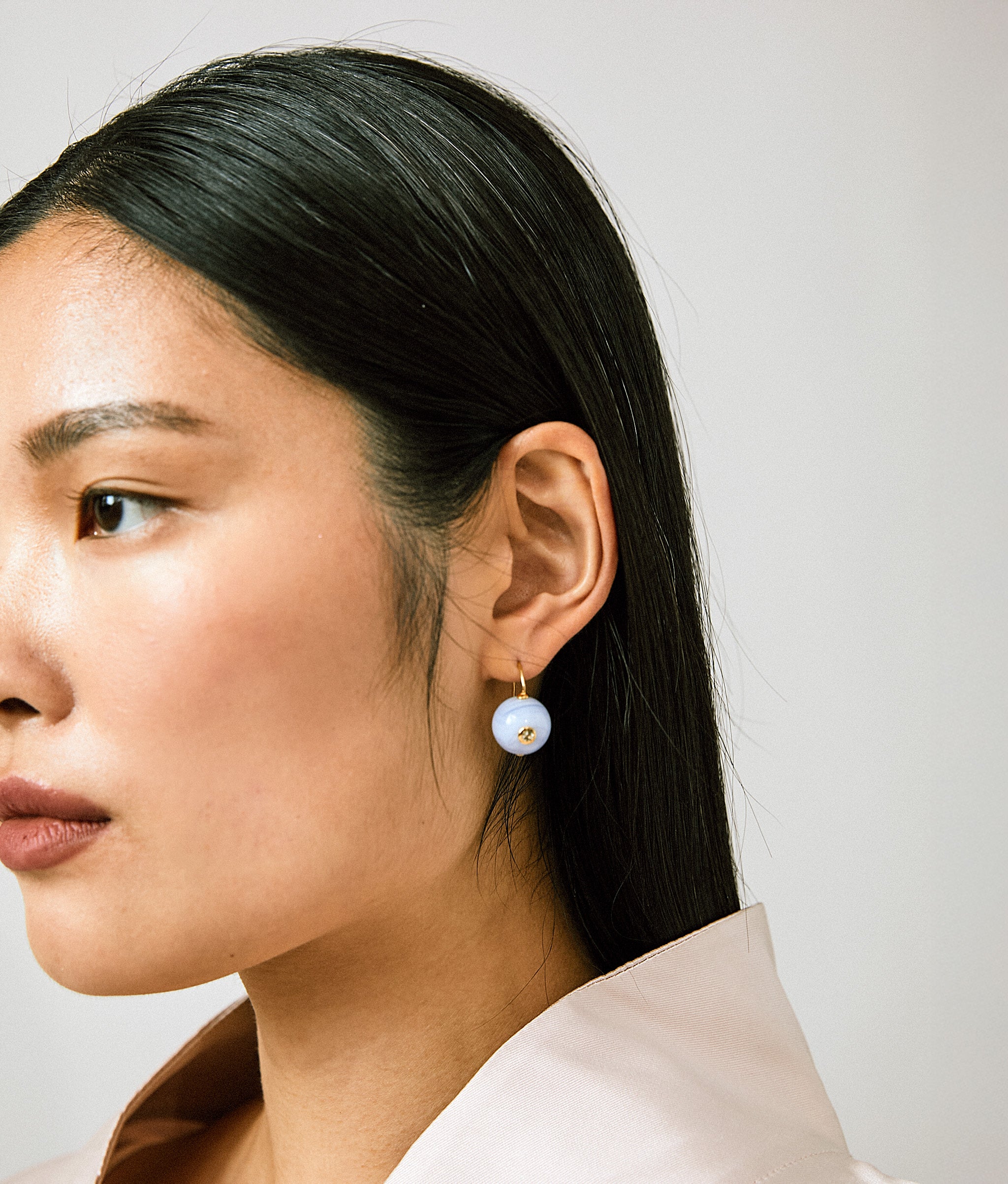 Comet Earrings in Blue Agate