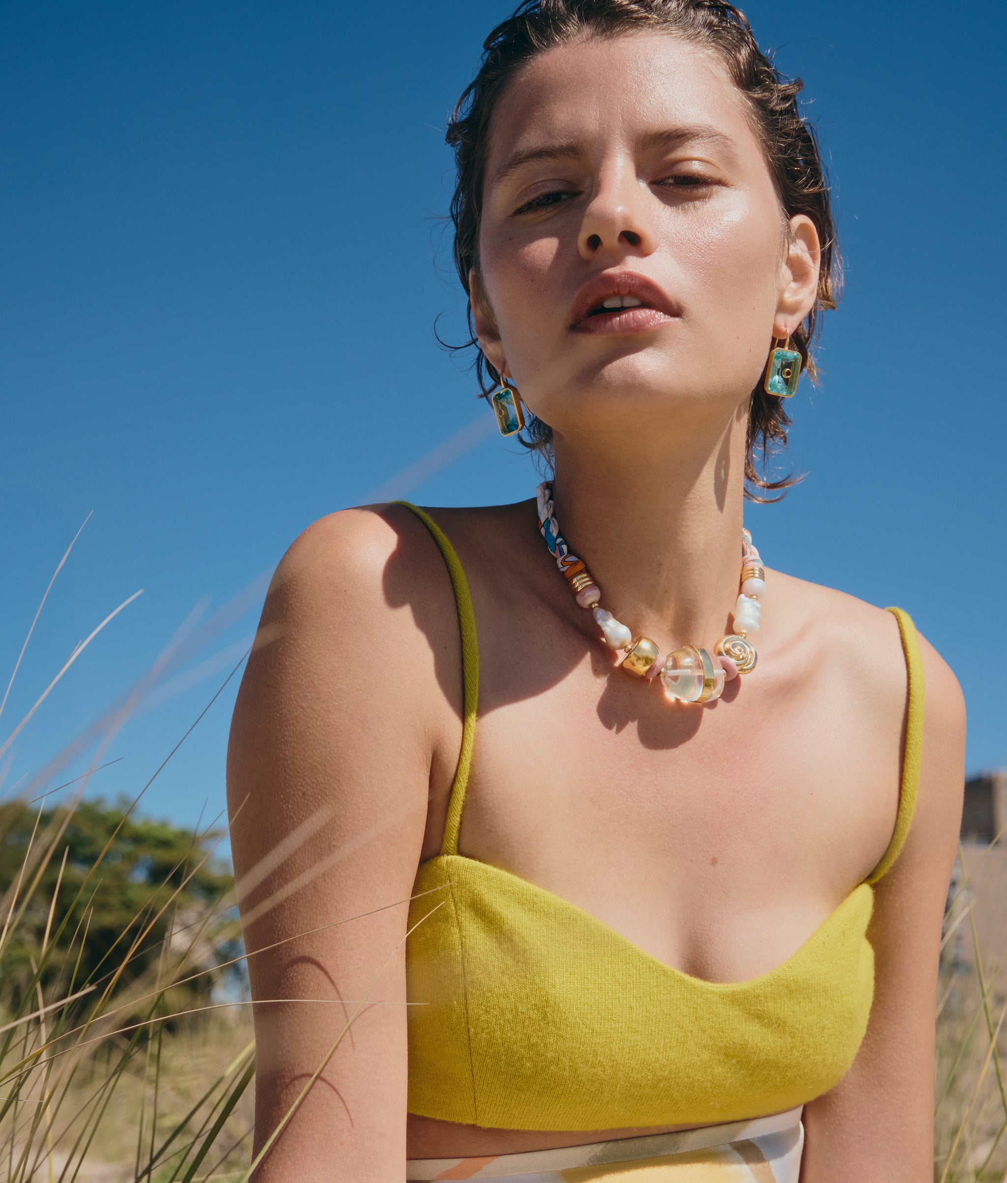 Tile Earrings in Poolside