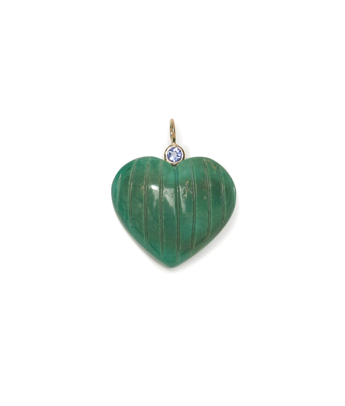 Turquoise Heart 14k Gold Necklace Charm