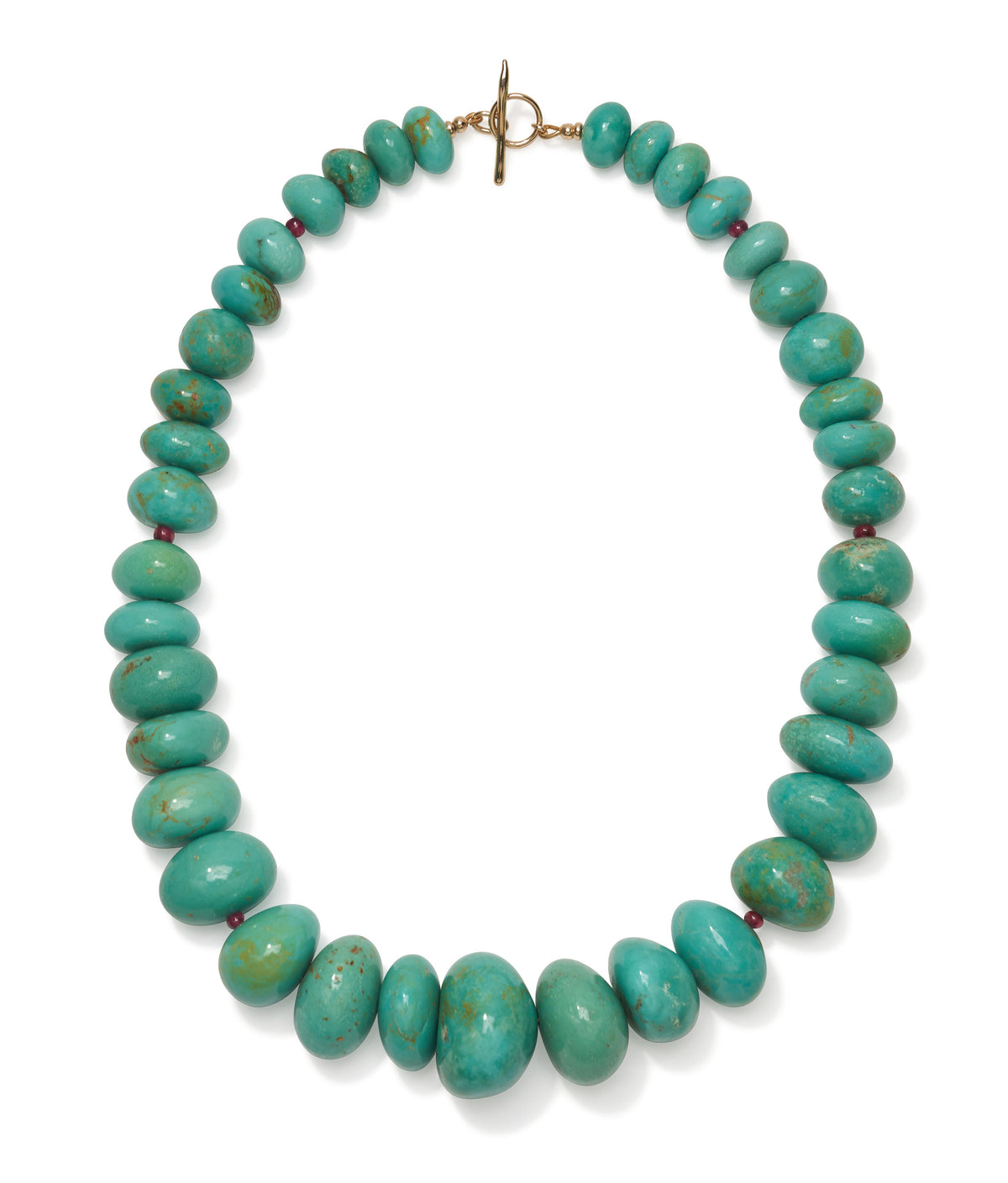 Graduated Blue Elisa Turquoise & 14k Gold Necklace