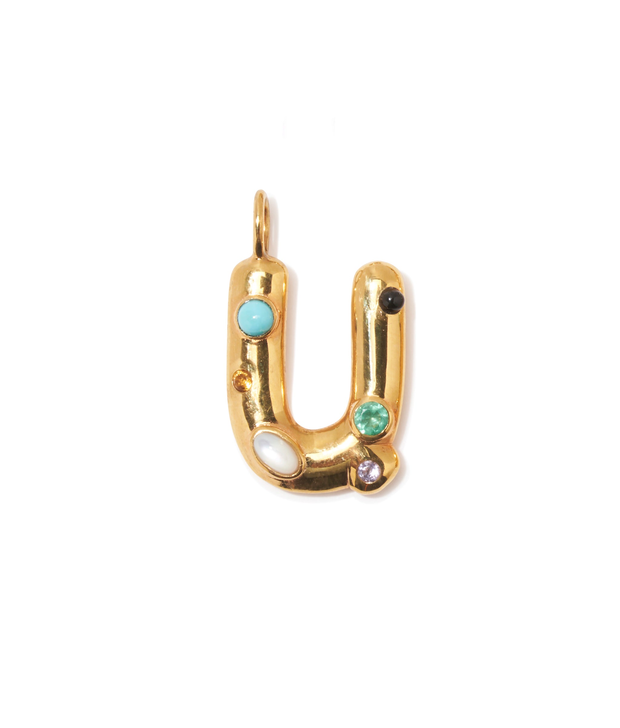 Confetti Letter “U” Charm
