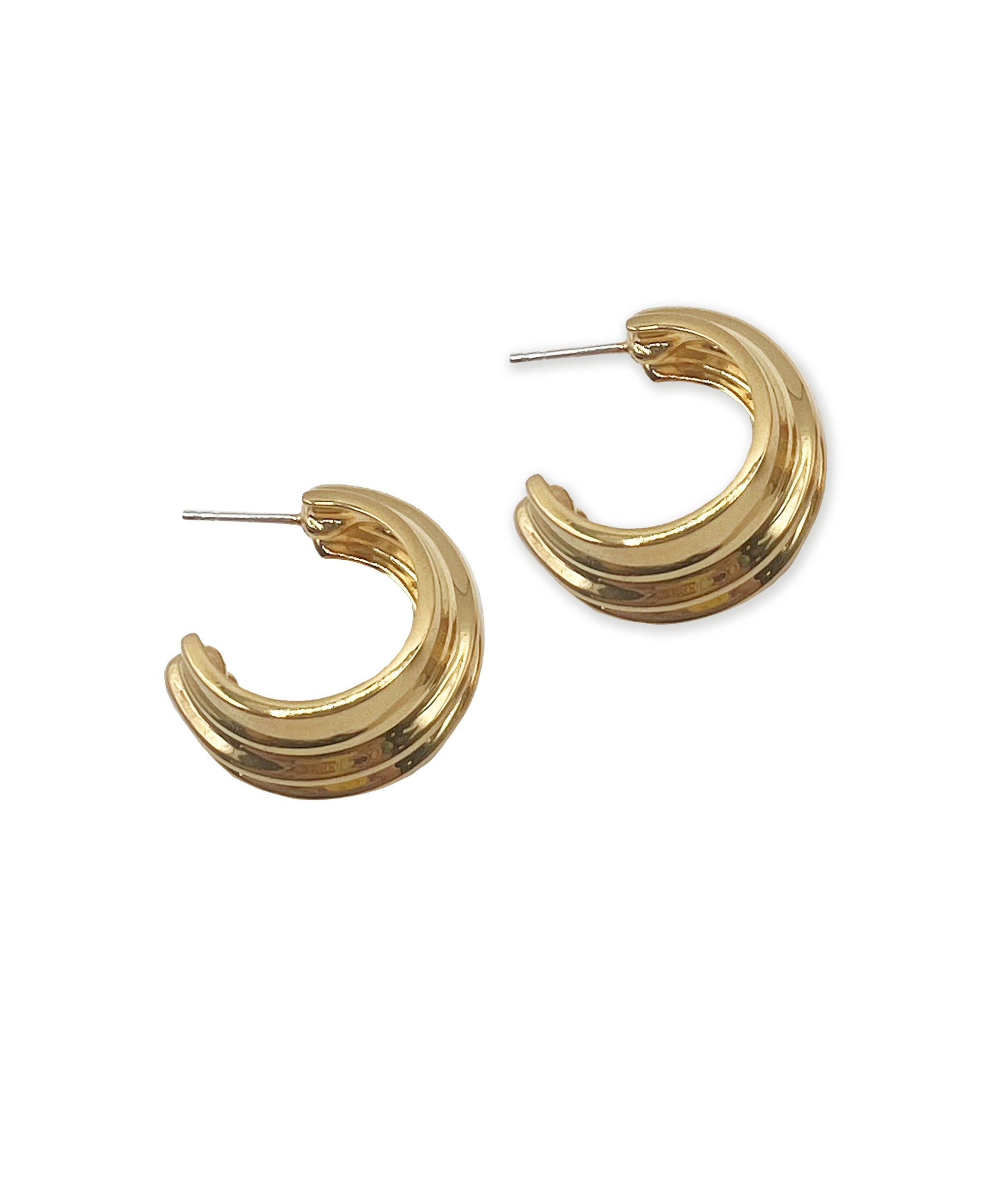 Ridge Hoops in Gold