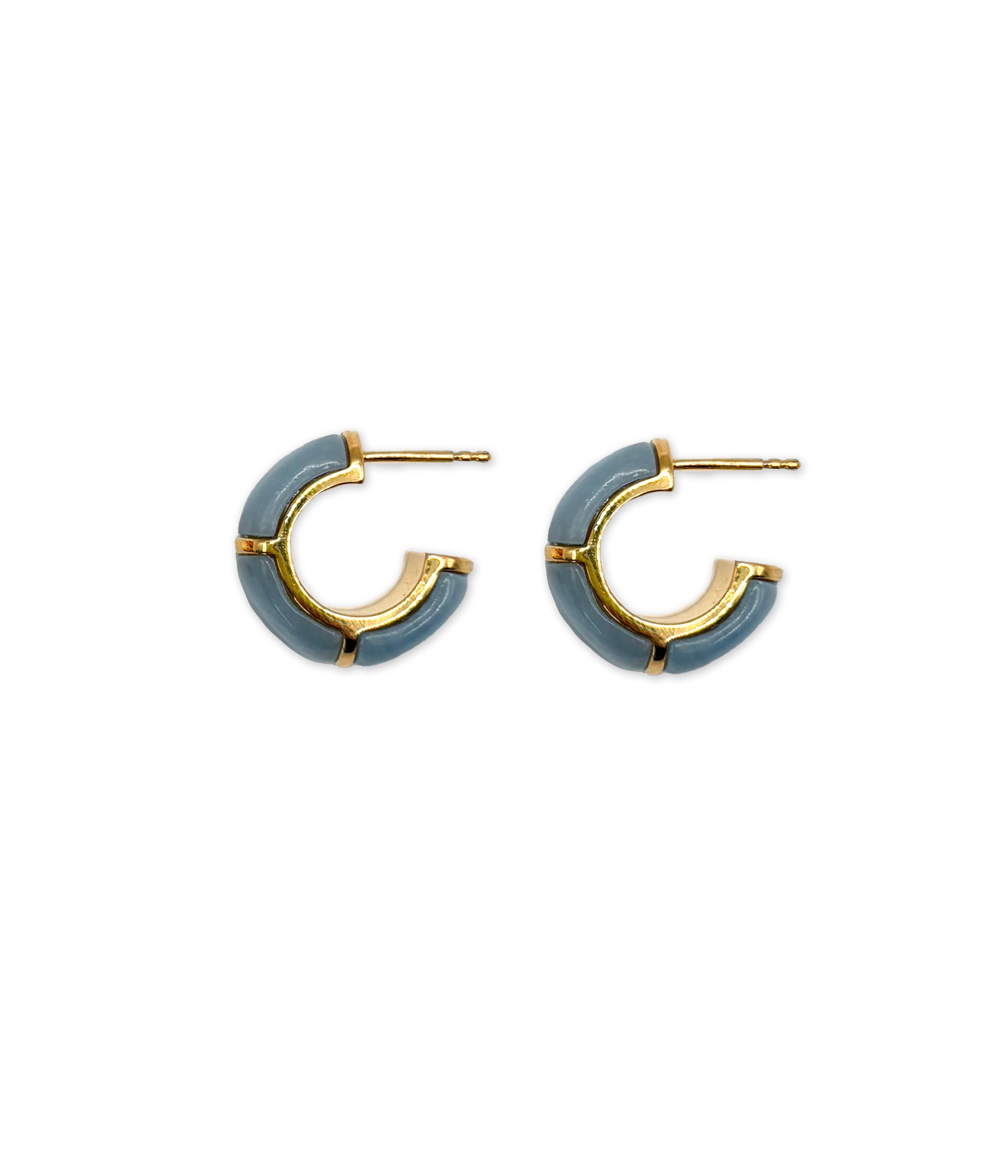 Mini Zellige Hoops in Blue Lace