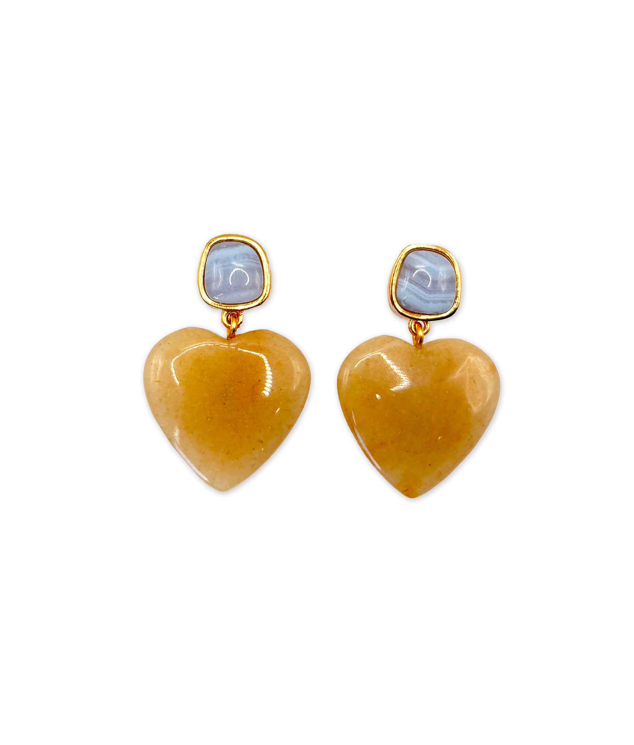 Sorrento Earrings in Peach Aventurine