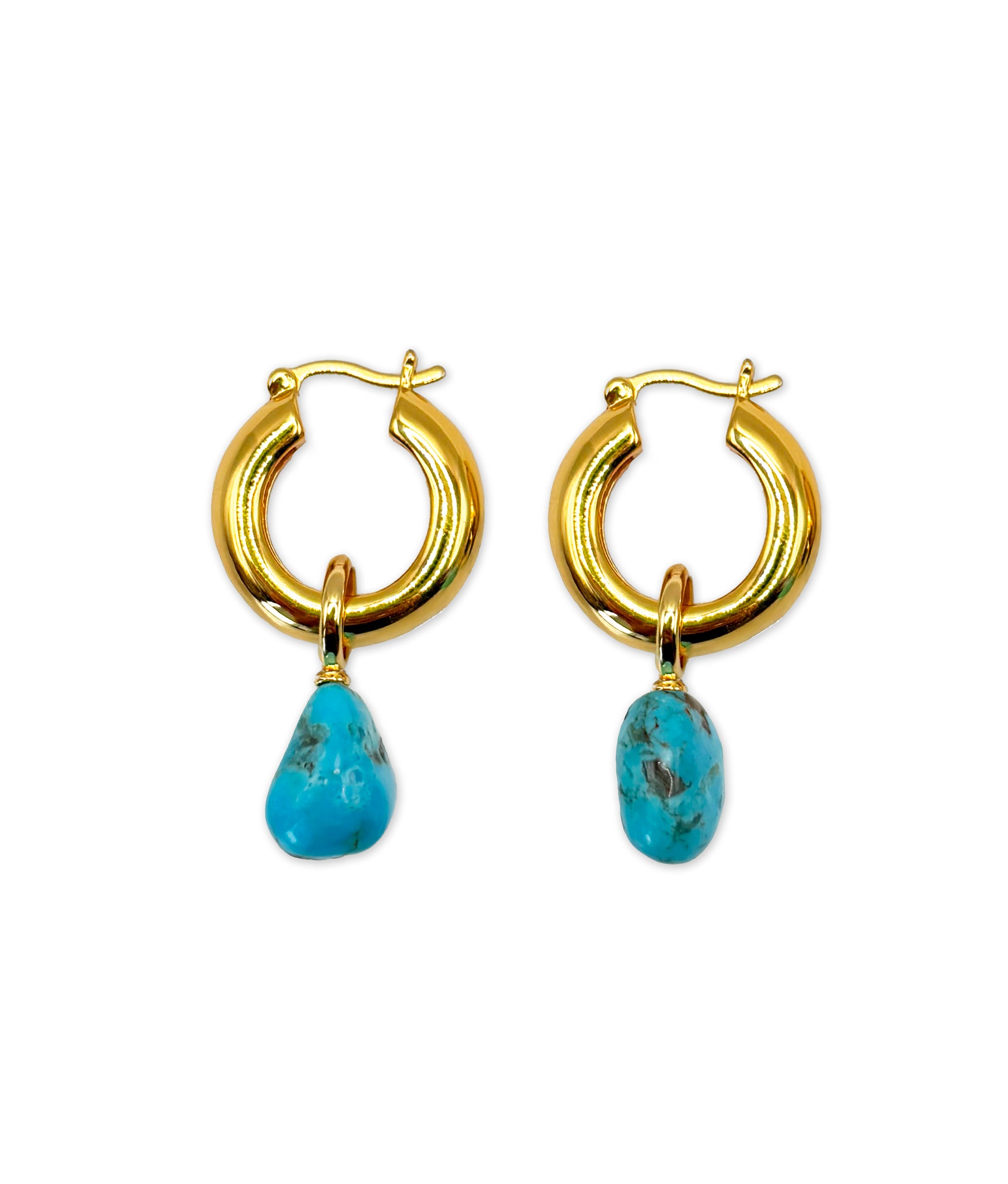 Turquoise Splash Hoops