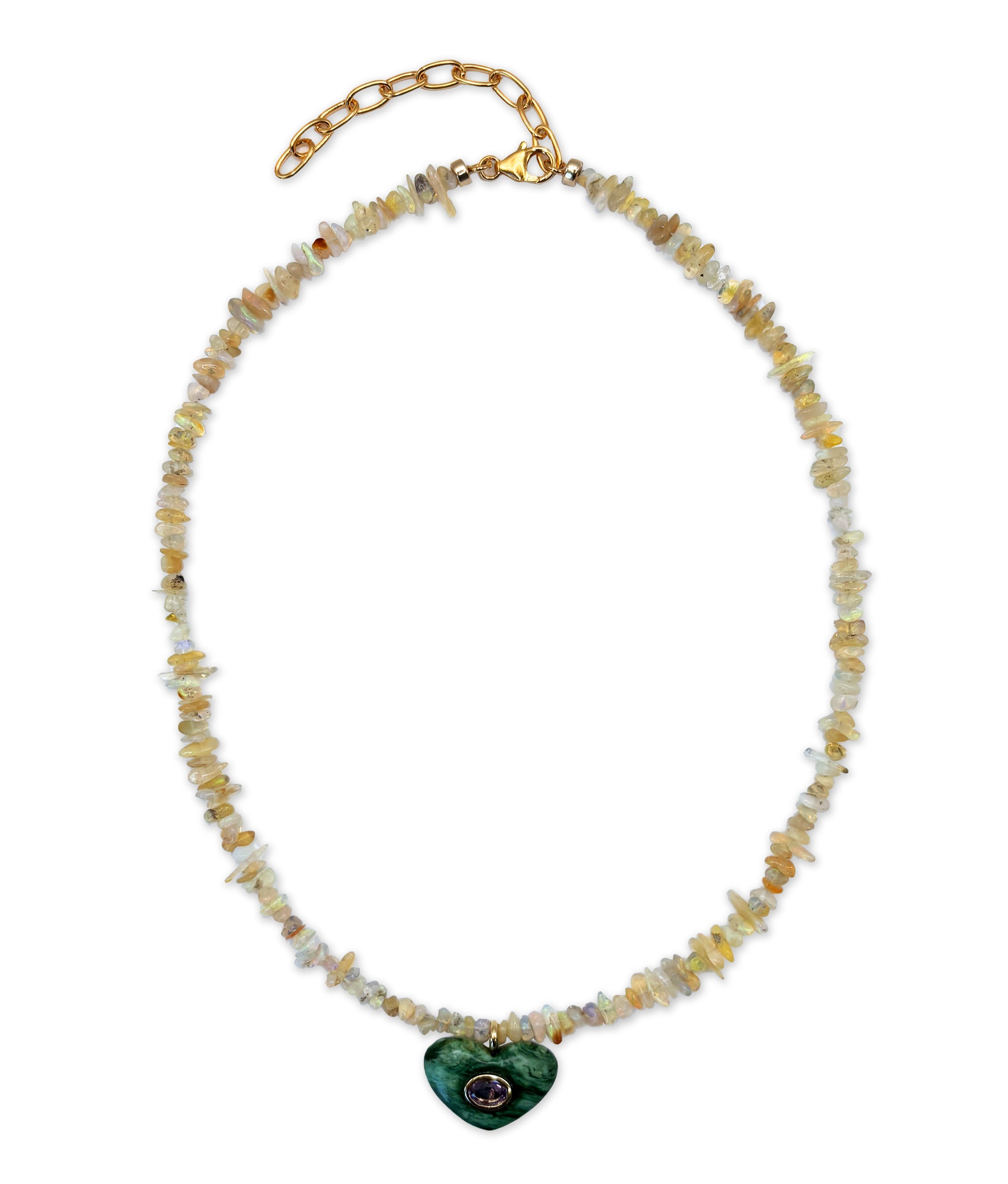 Martina Heart Necklace in Opal