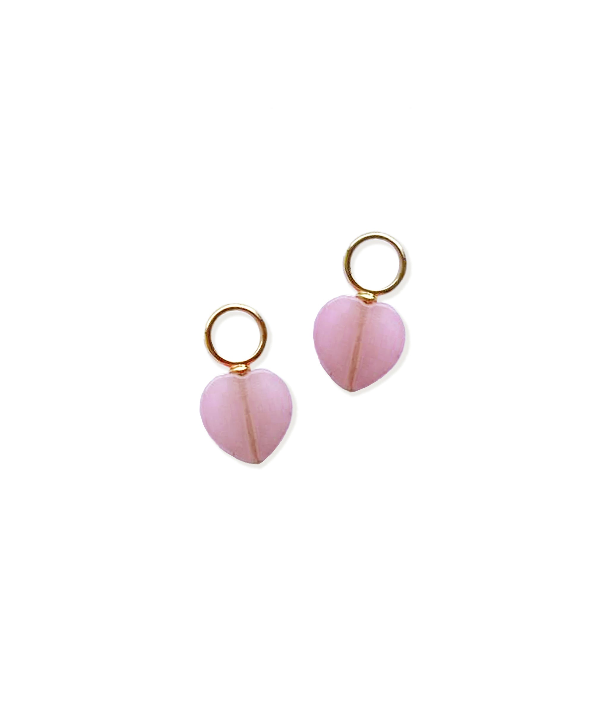 Small Dyed Pink Rose Quartz Heart Charms